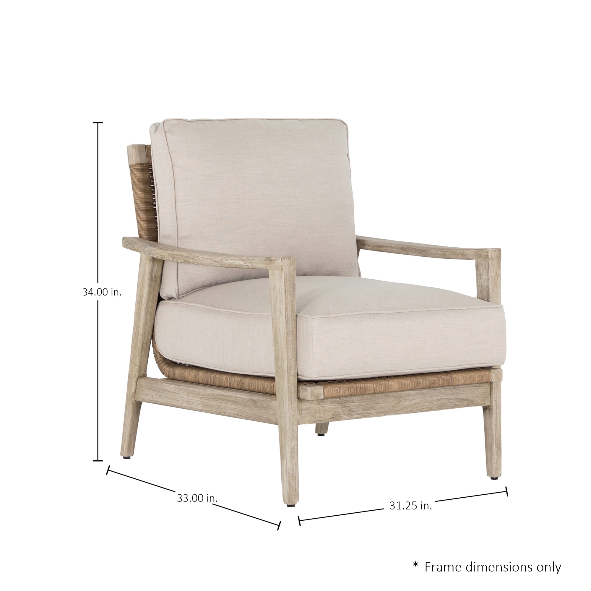 Pointe Resin Wicker Teak Outdoor Lounge Chair