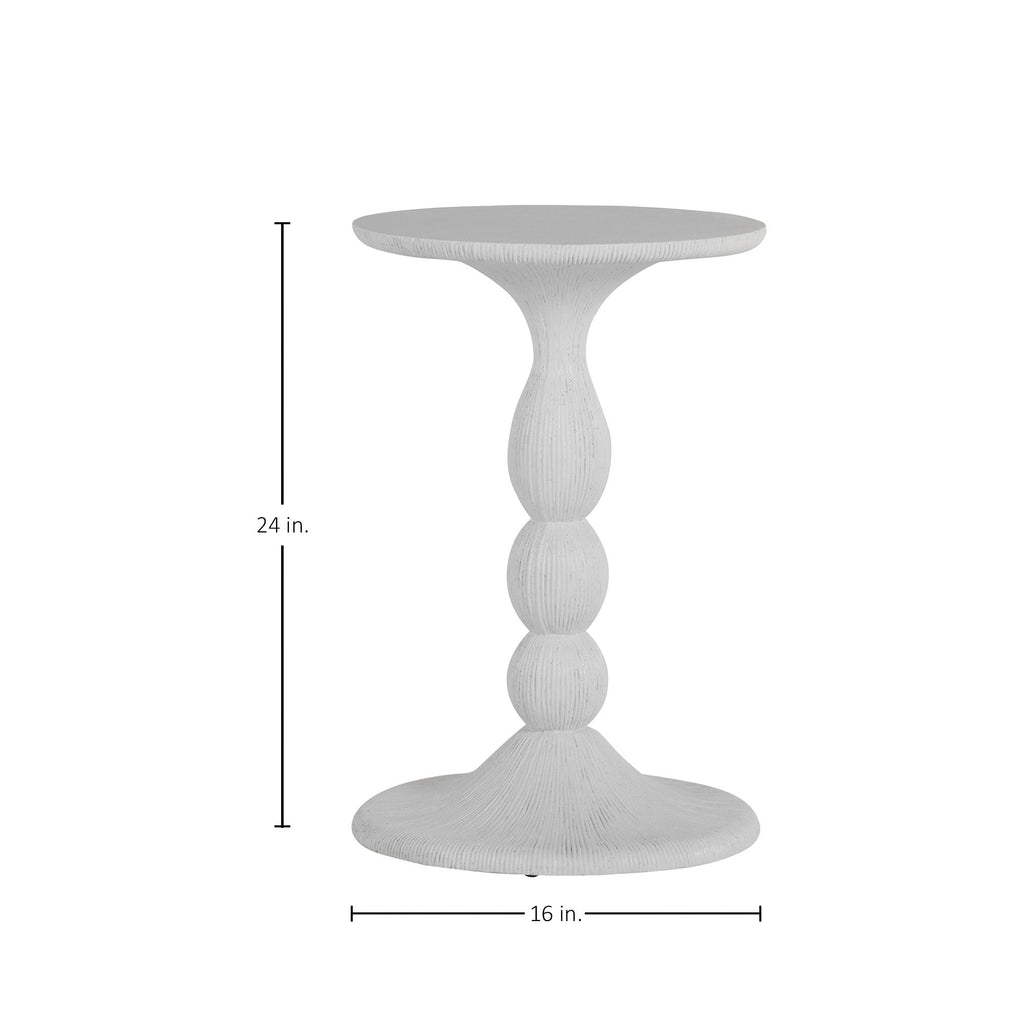Tern Cast Stone 16" Round Pedestal Side Table