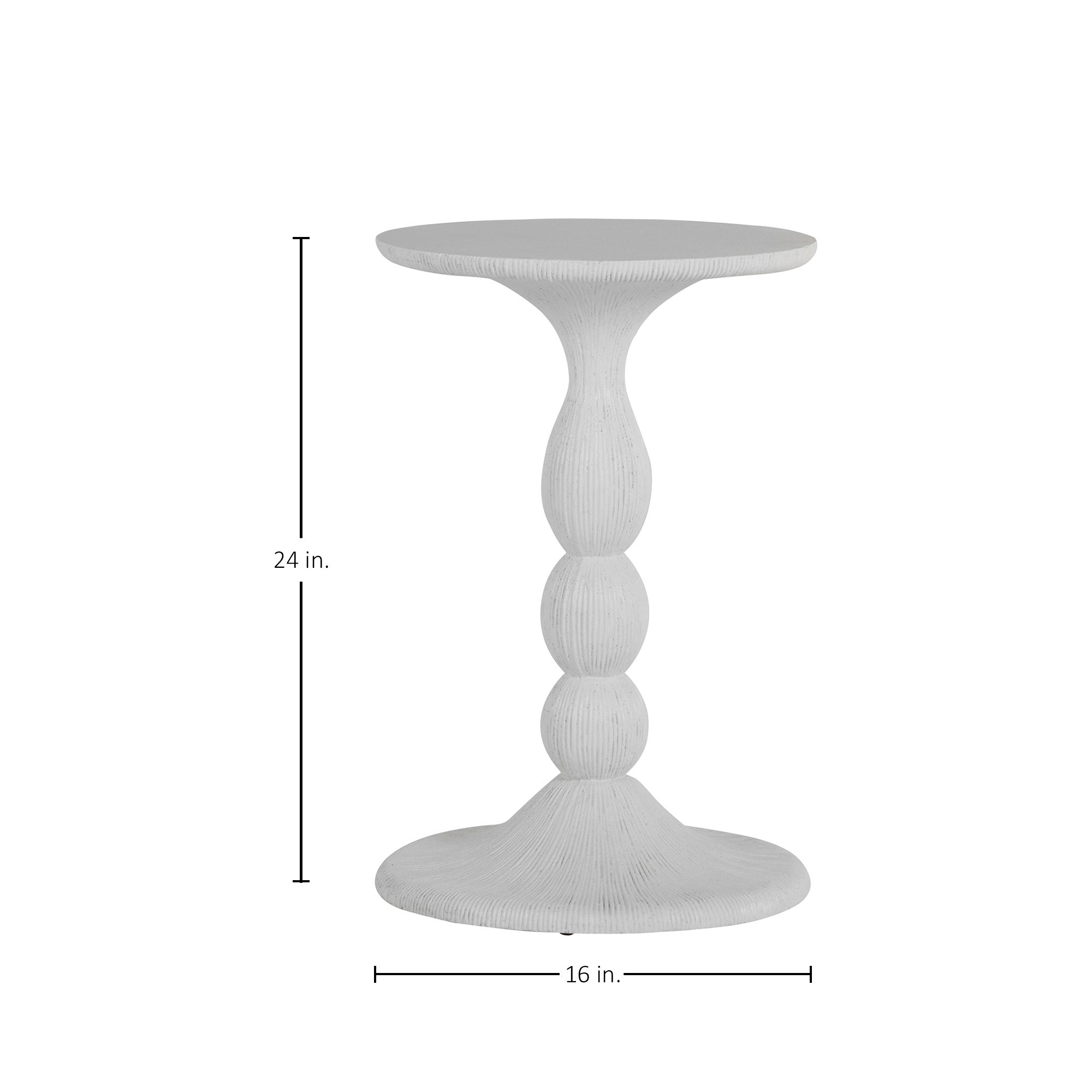 Tern Cast Stone 16" Round Pedestal Side Table