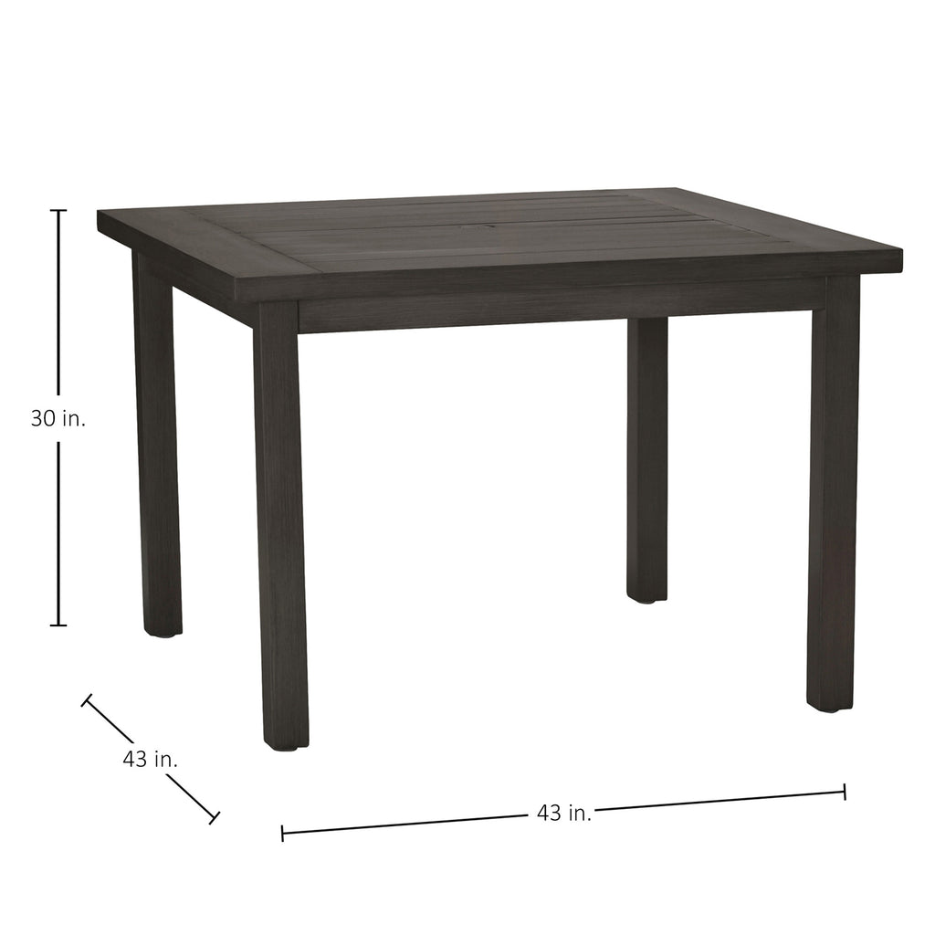 Club Aluminum 43" Square Outdoor Dining Table