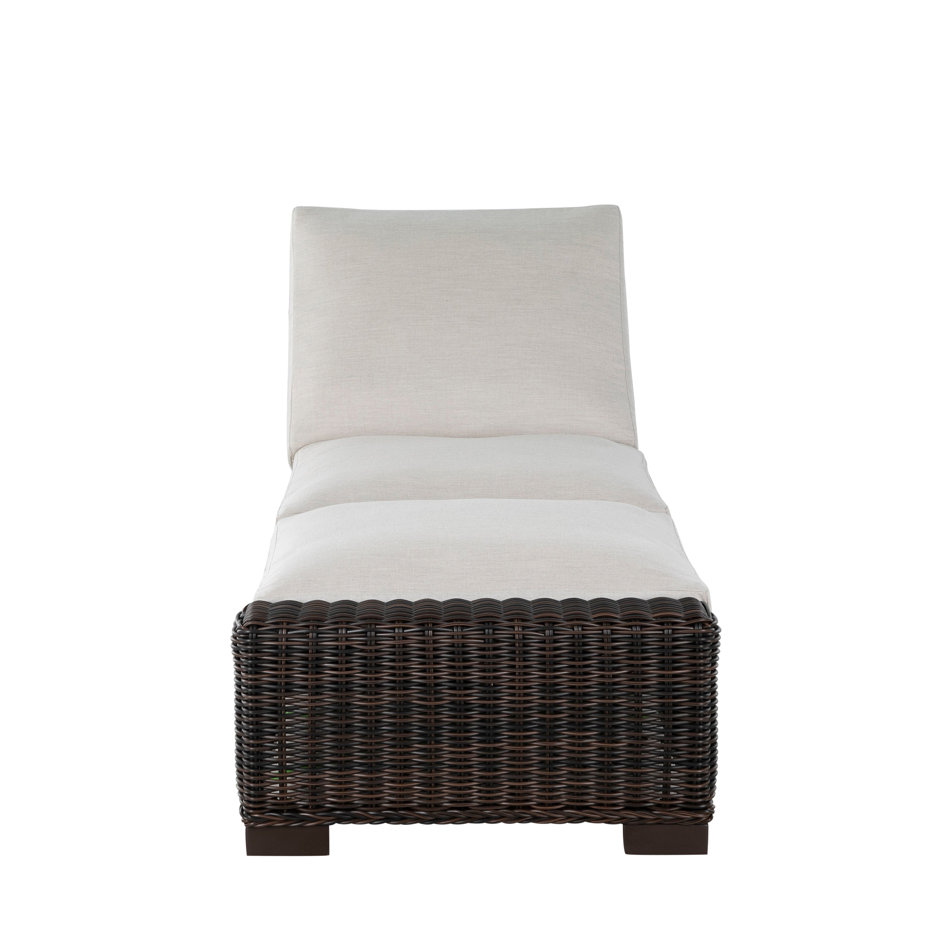 Rustic Wicker Outdoor Armless Chaise Lounge