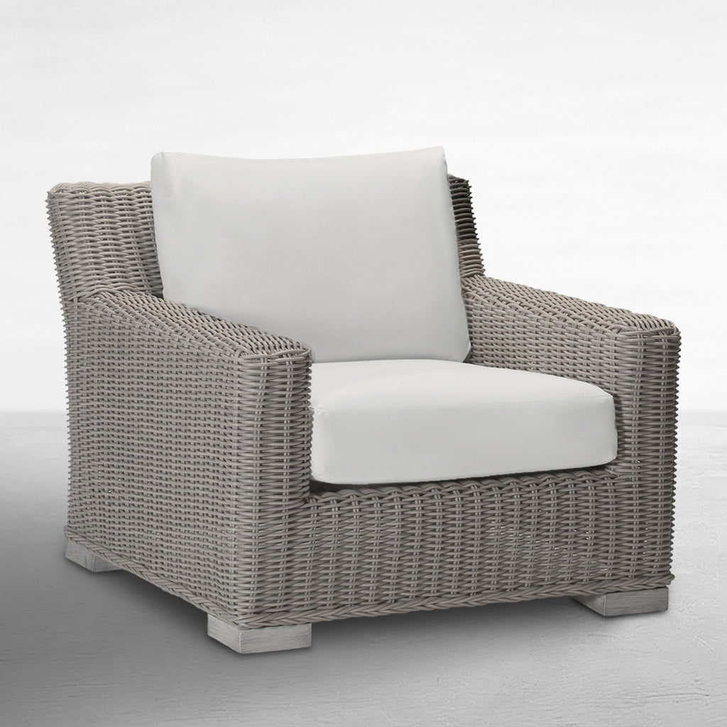 Rustic Woven Resin Wicker Outdoor Lounge Chair