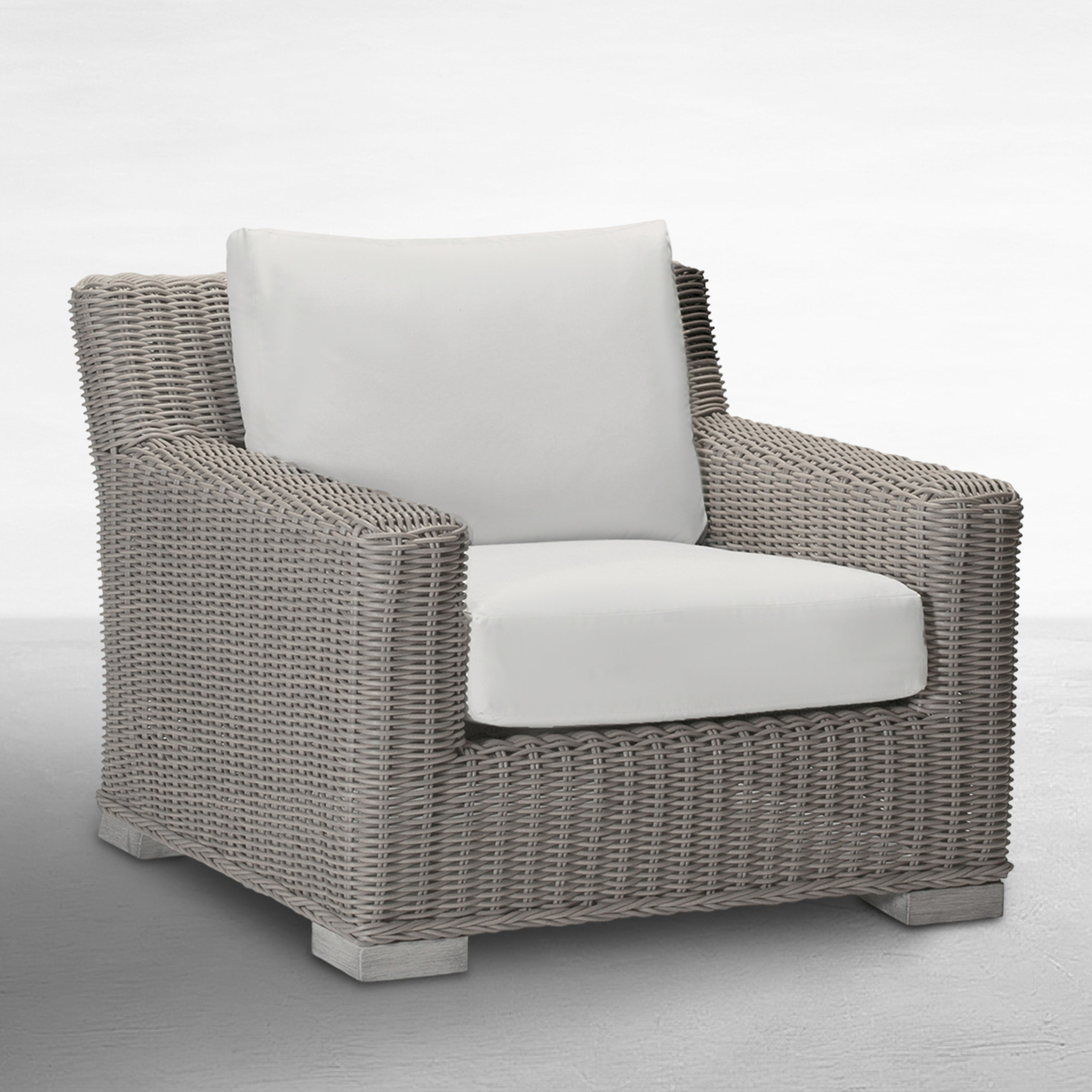 Rustic Woven Resin Wicker Outdoor Lounge Chair