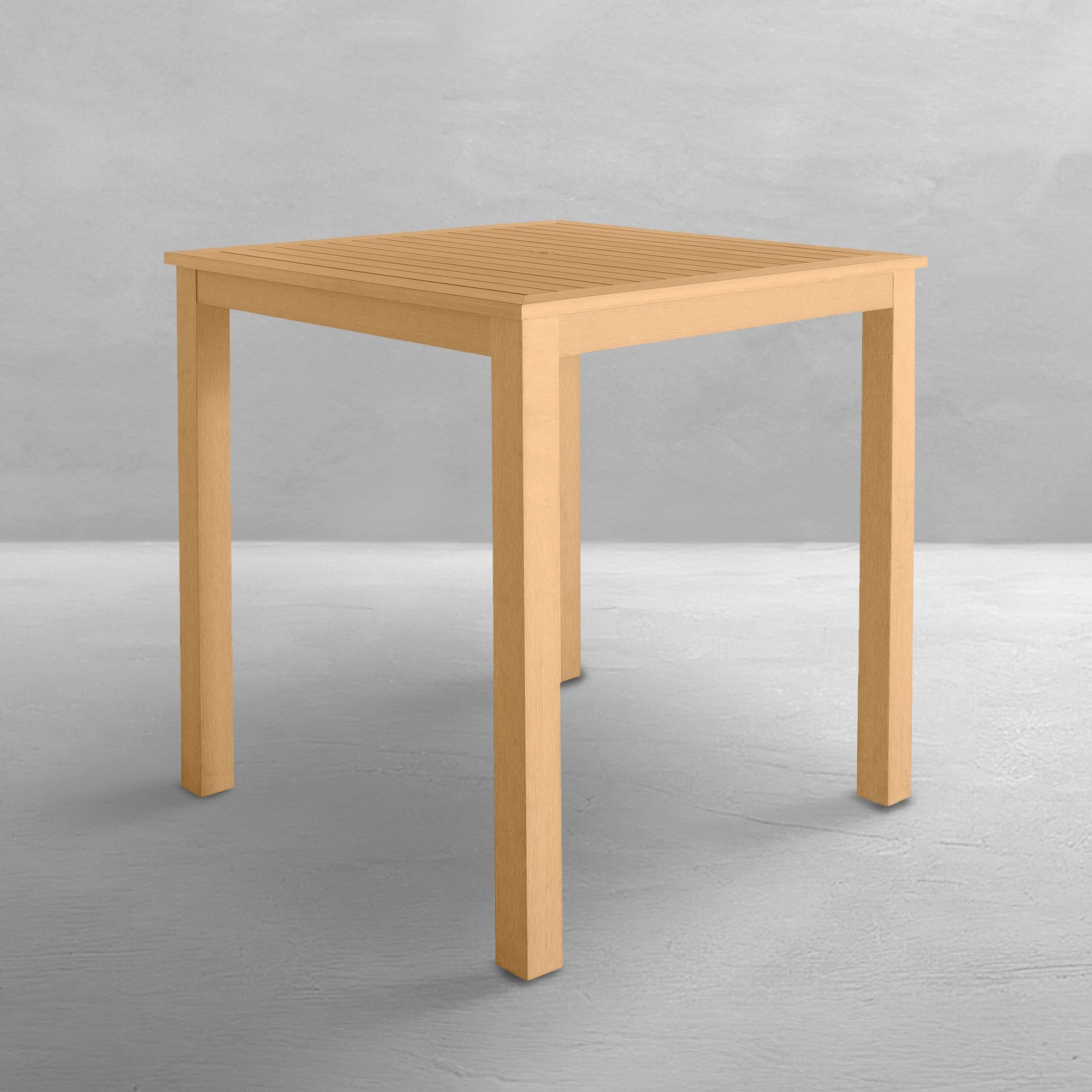 Portside Resin 42" Square Outdoor Slated Bar Table