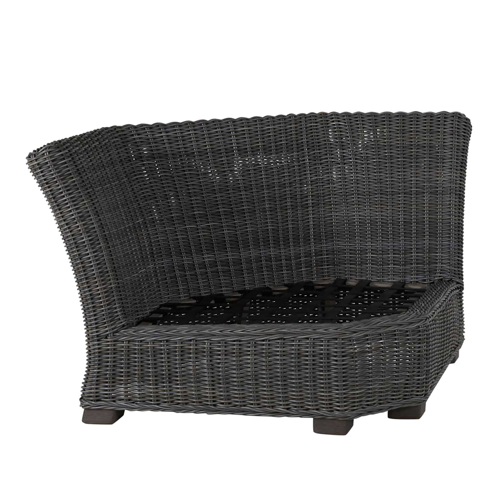 Rustic Resin Wicker Outdoor Corner Sectional Sofa