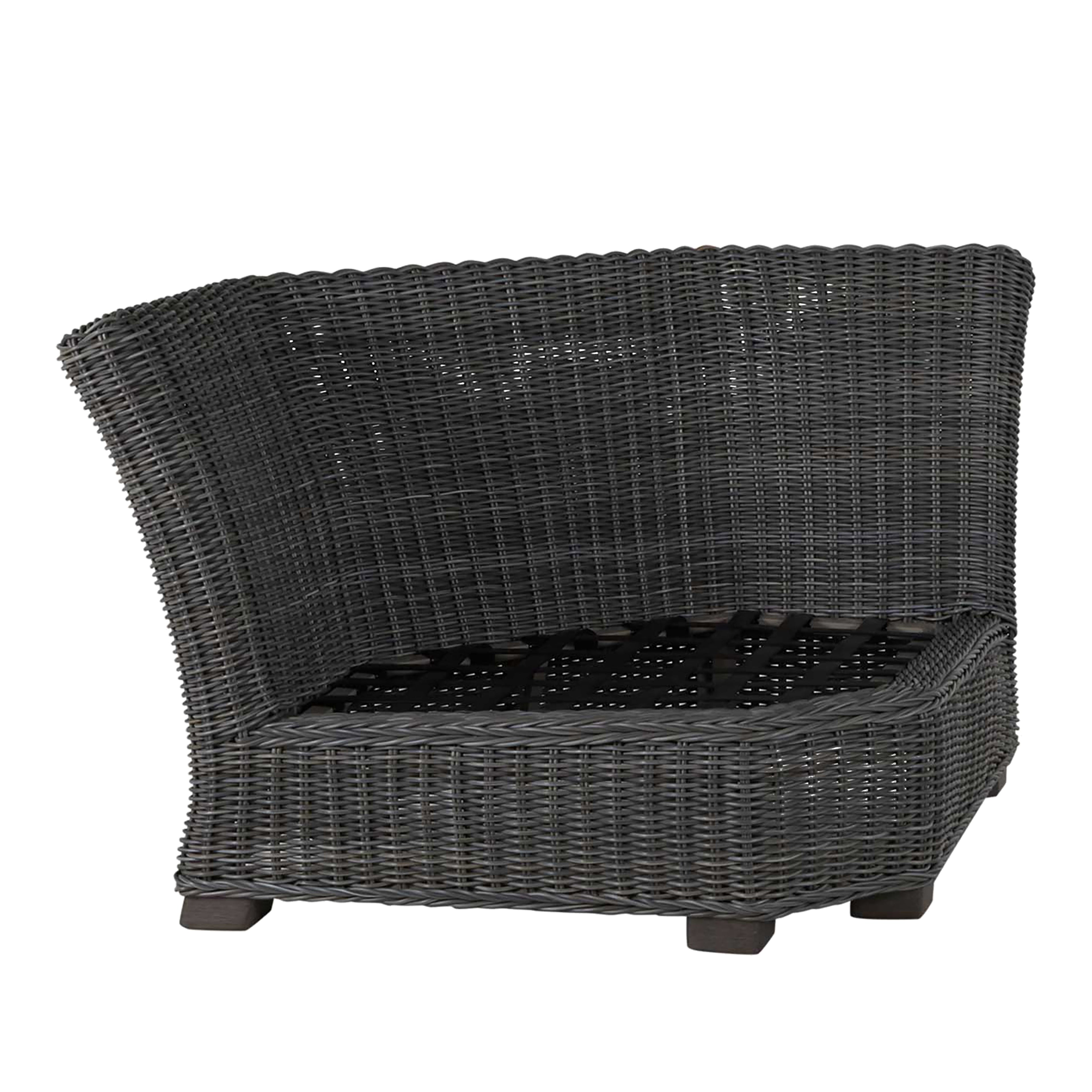 Rustic Resin Wicker Outdoor Corner Sectional Sofa