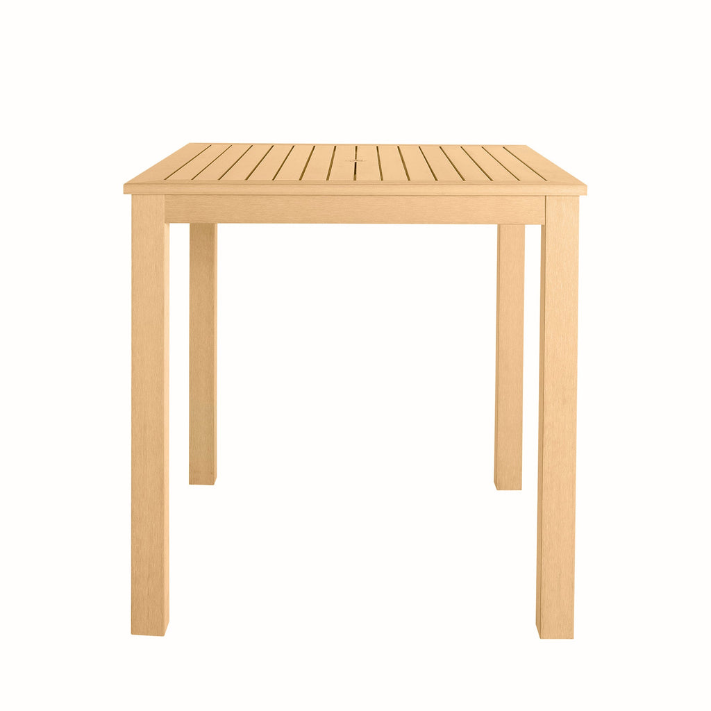 Portside Resin 42" Square Outdoor Slated Bar Table