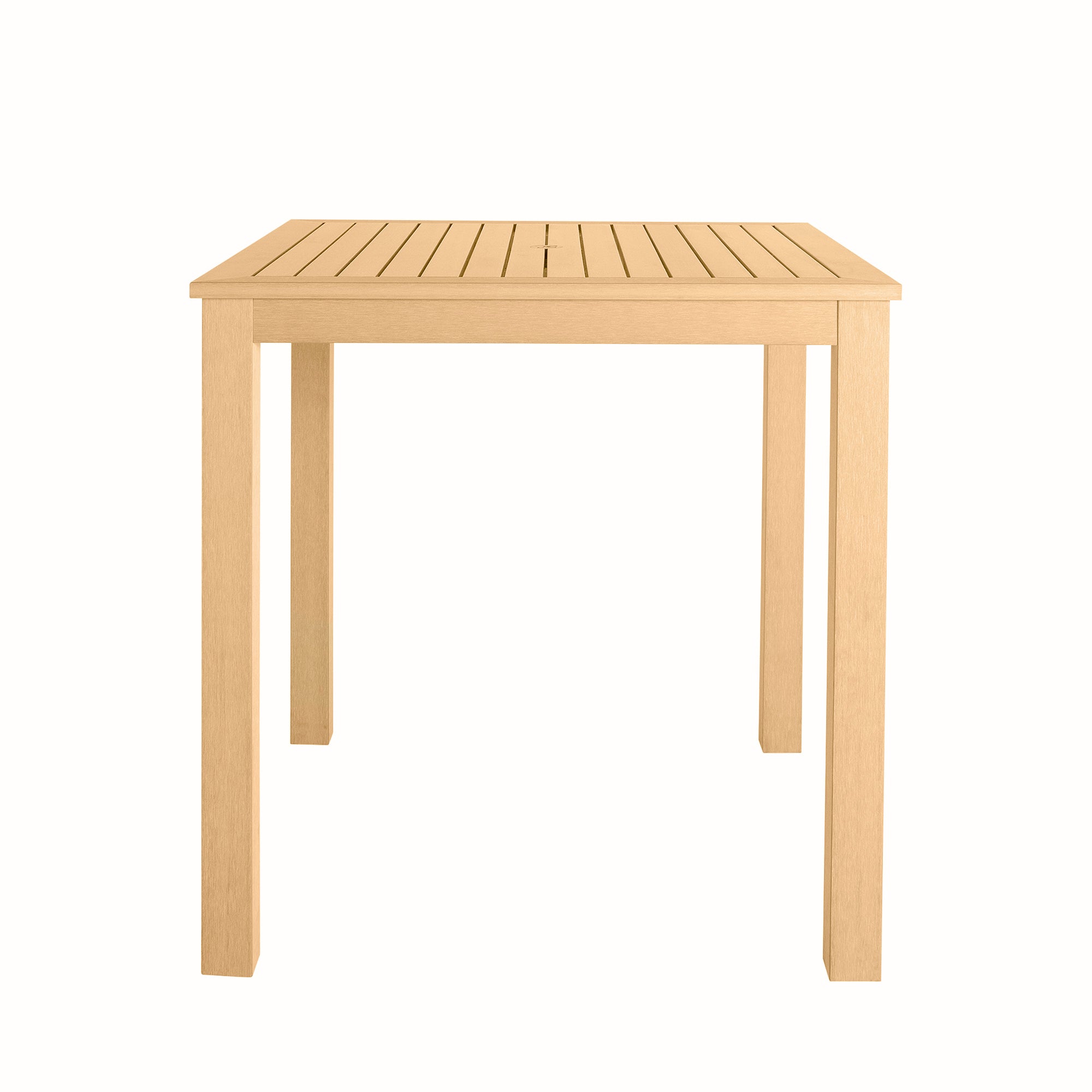 Portside Resin 42" Square Outdoor Slated Bar Table