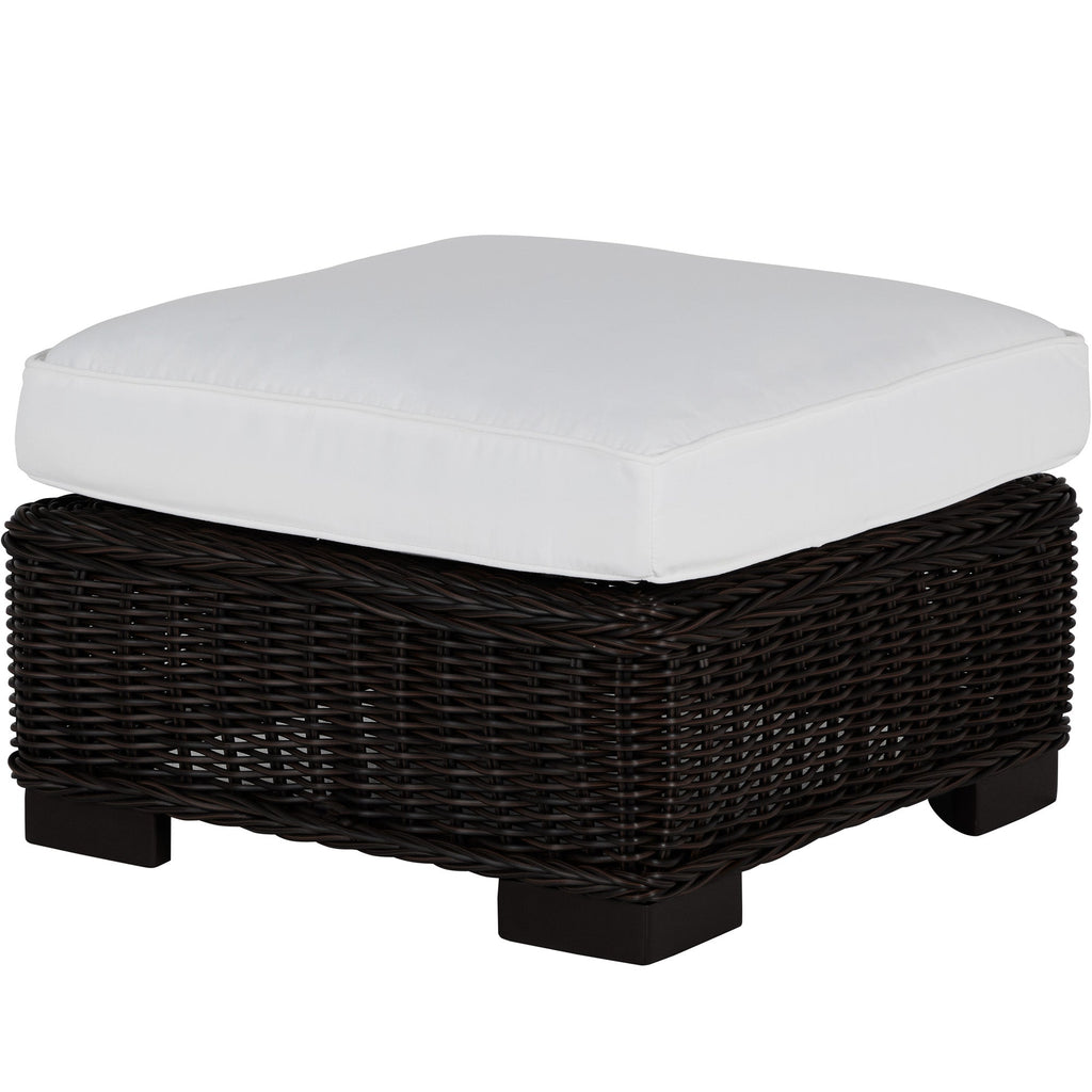 Rustic N-Dura Resin Wicker Outdoor Woven Ottoman