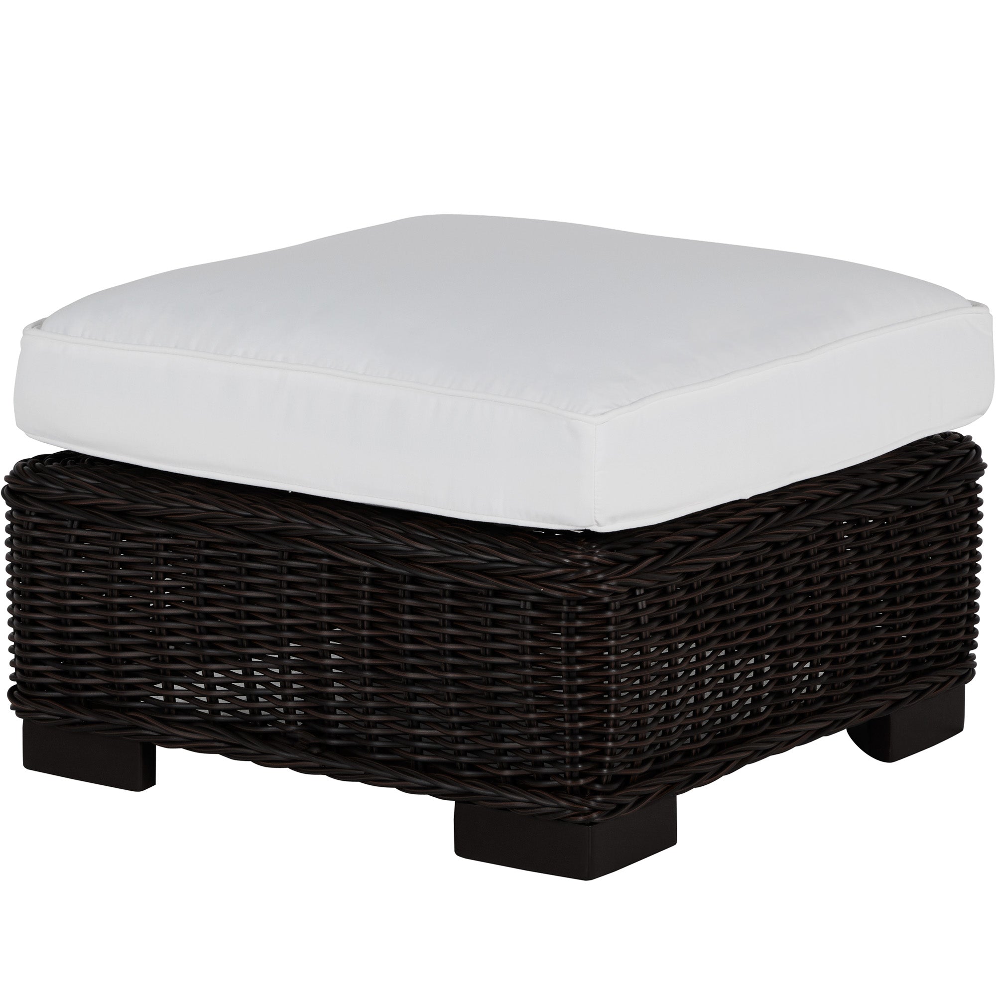 Rustic N-Dura Resin Wicker Outdoor Woven Ottoman