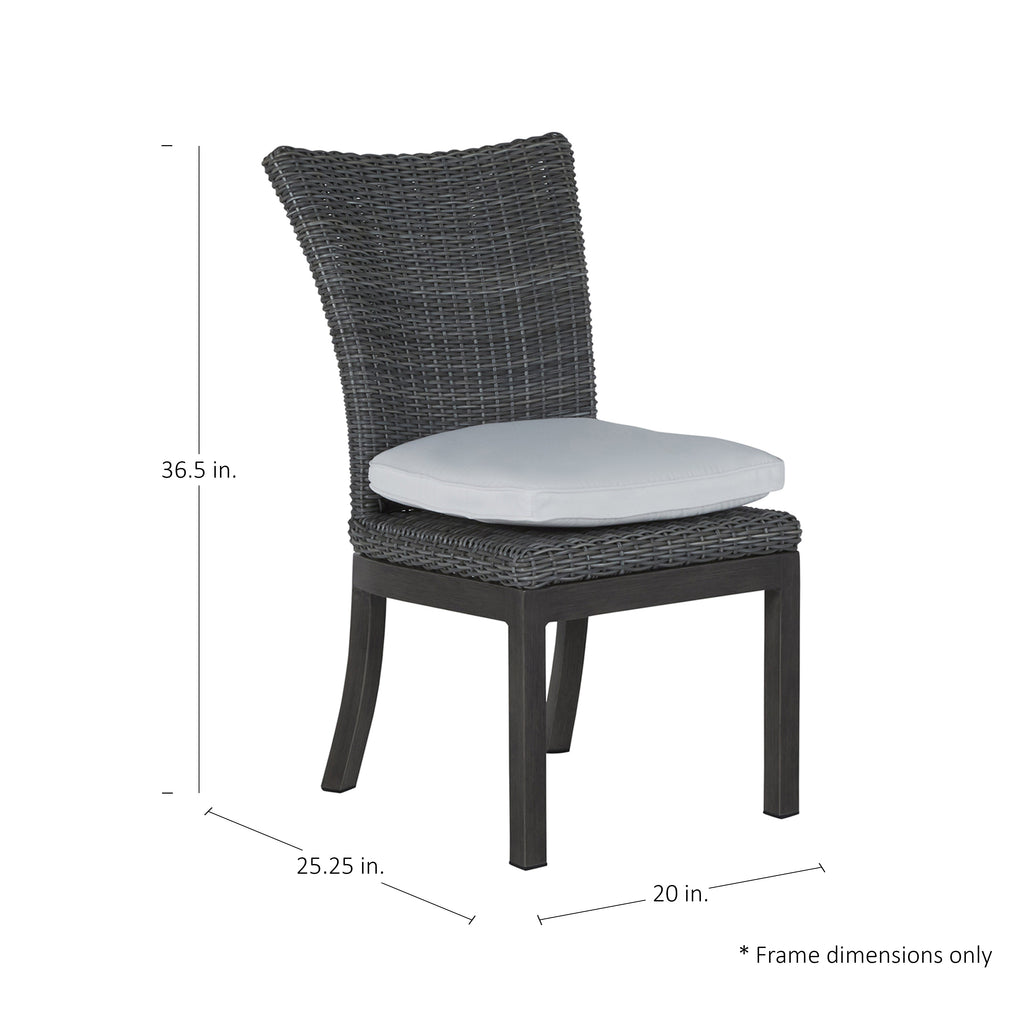 Rustic Woven Resin Wicker Outdoor Side Chair