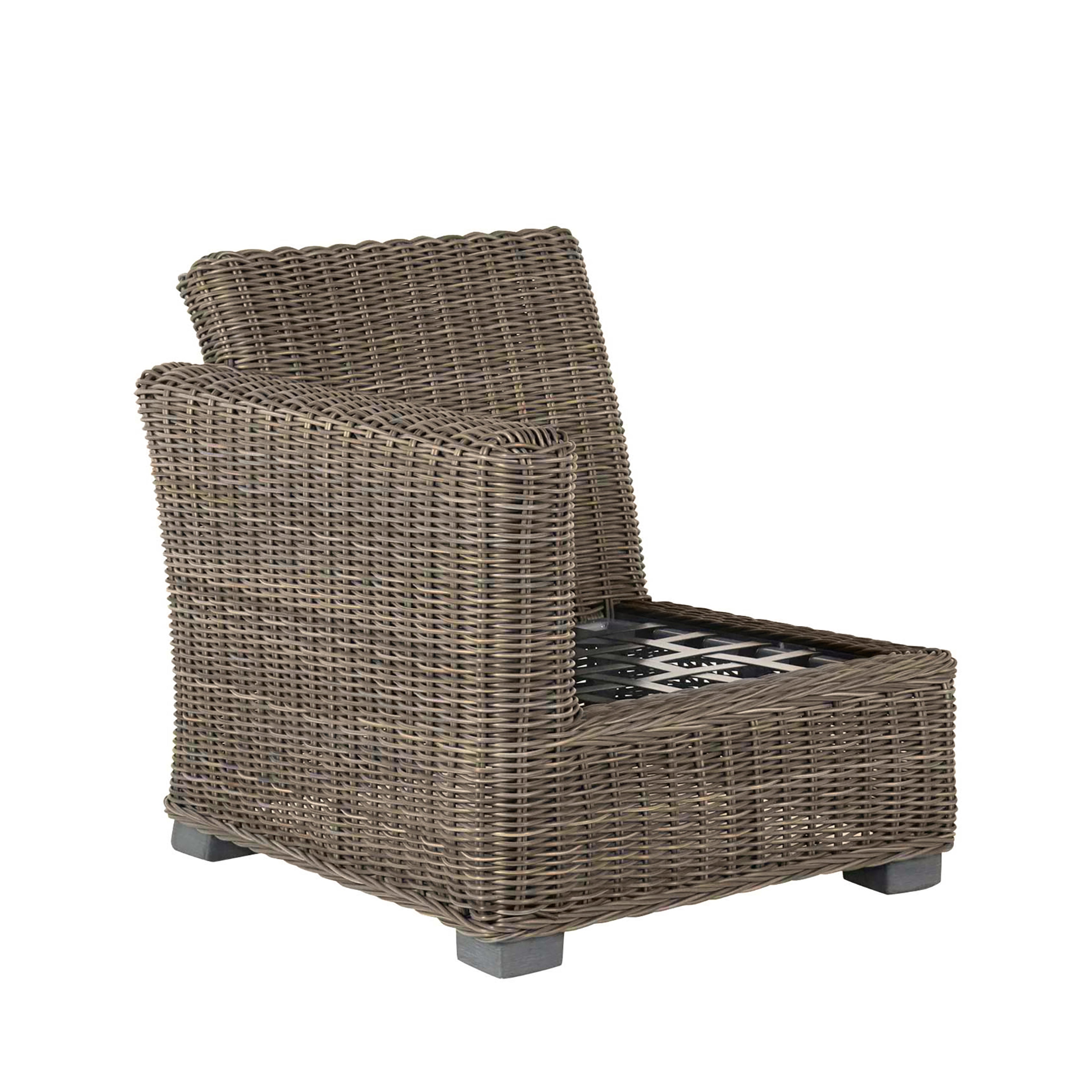 Rustic Resin Wicker Outdoor LAF Sectional Sofa