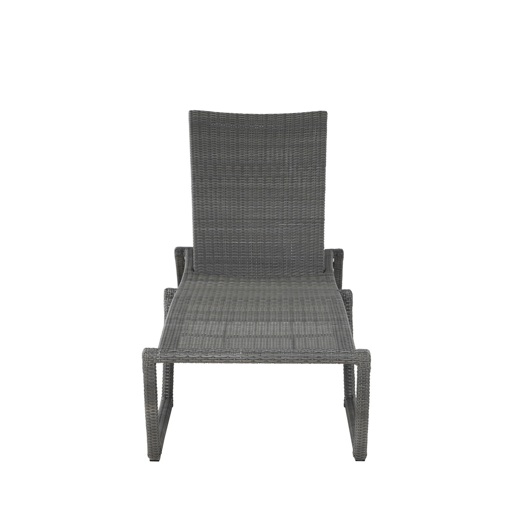 Skye Wicker Outdoor Armless Chaise Lounge