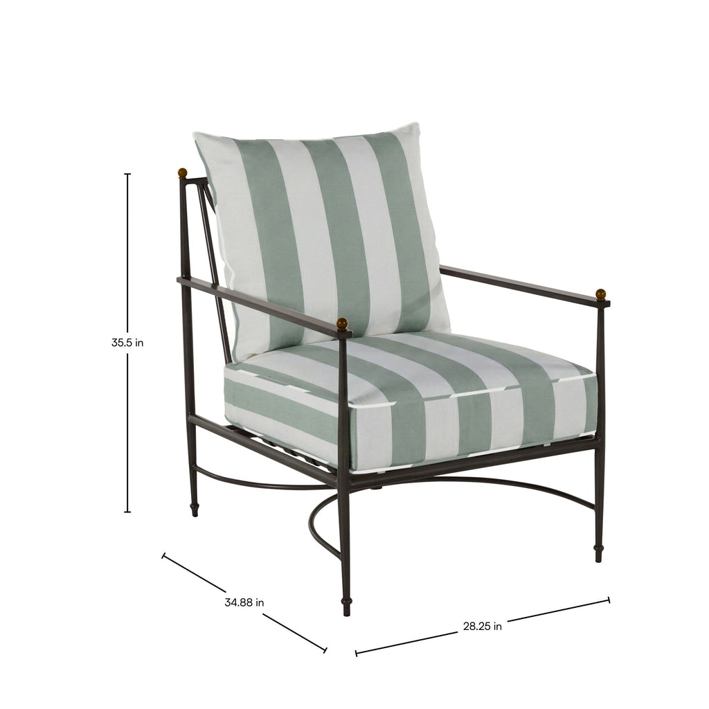 QS Roma Lounge Chair, Slt Gray-Cabana Stripe Mist