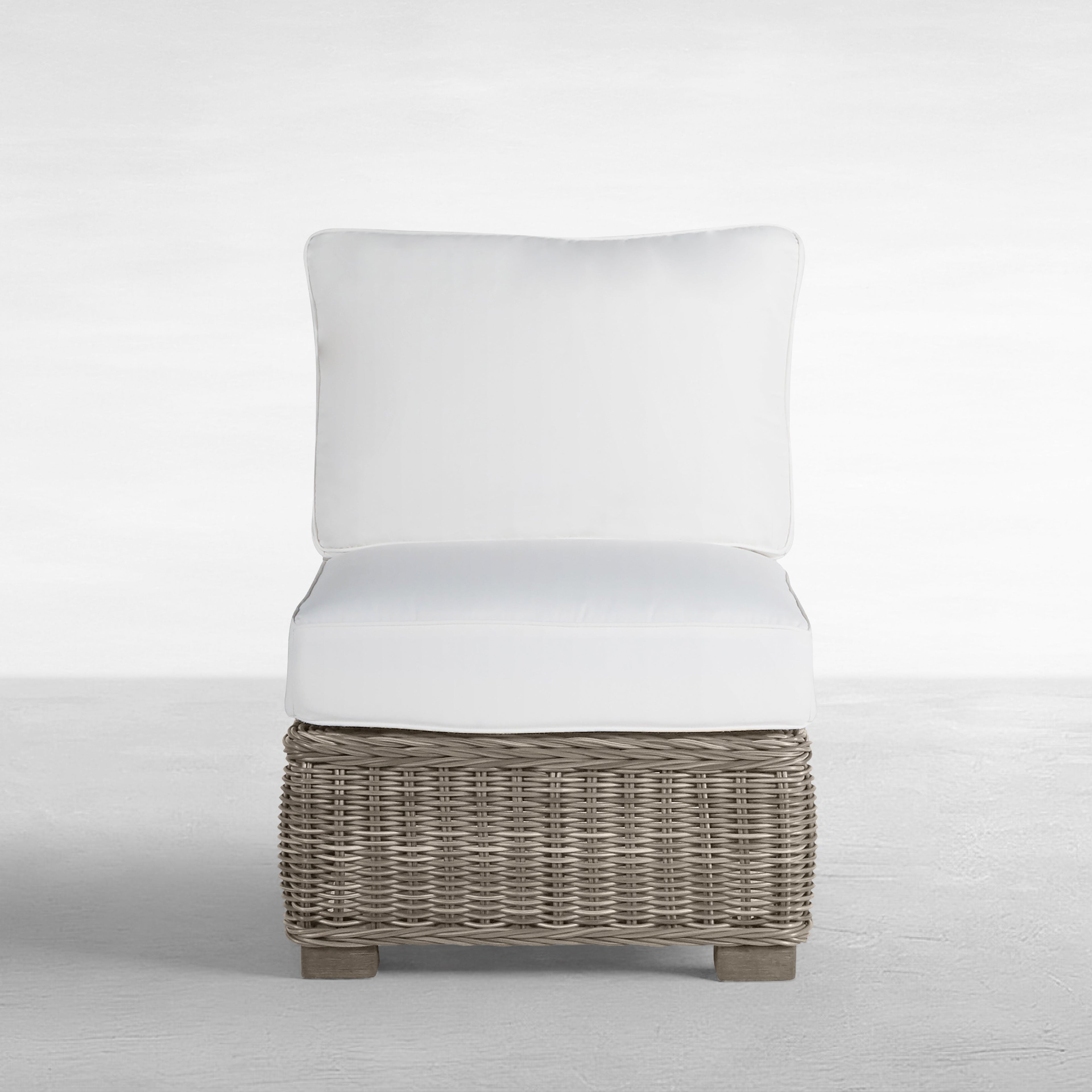 Rustic Woven Wicker Sectional Slipper Chair