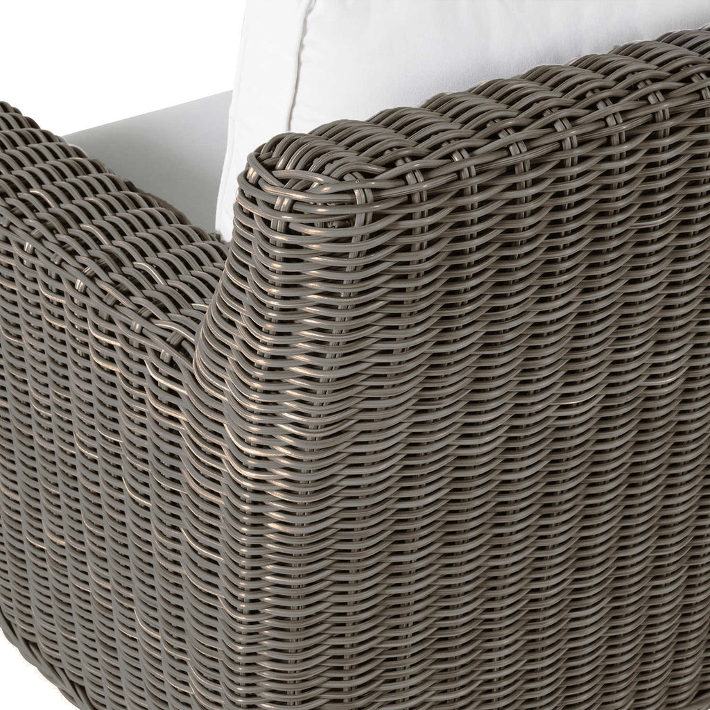 Rustic Resin Wicker Outdoor LAF Sectional Sofa