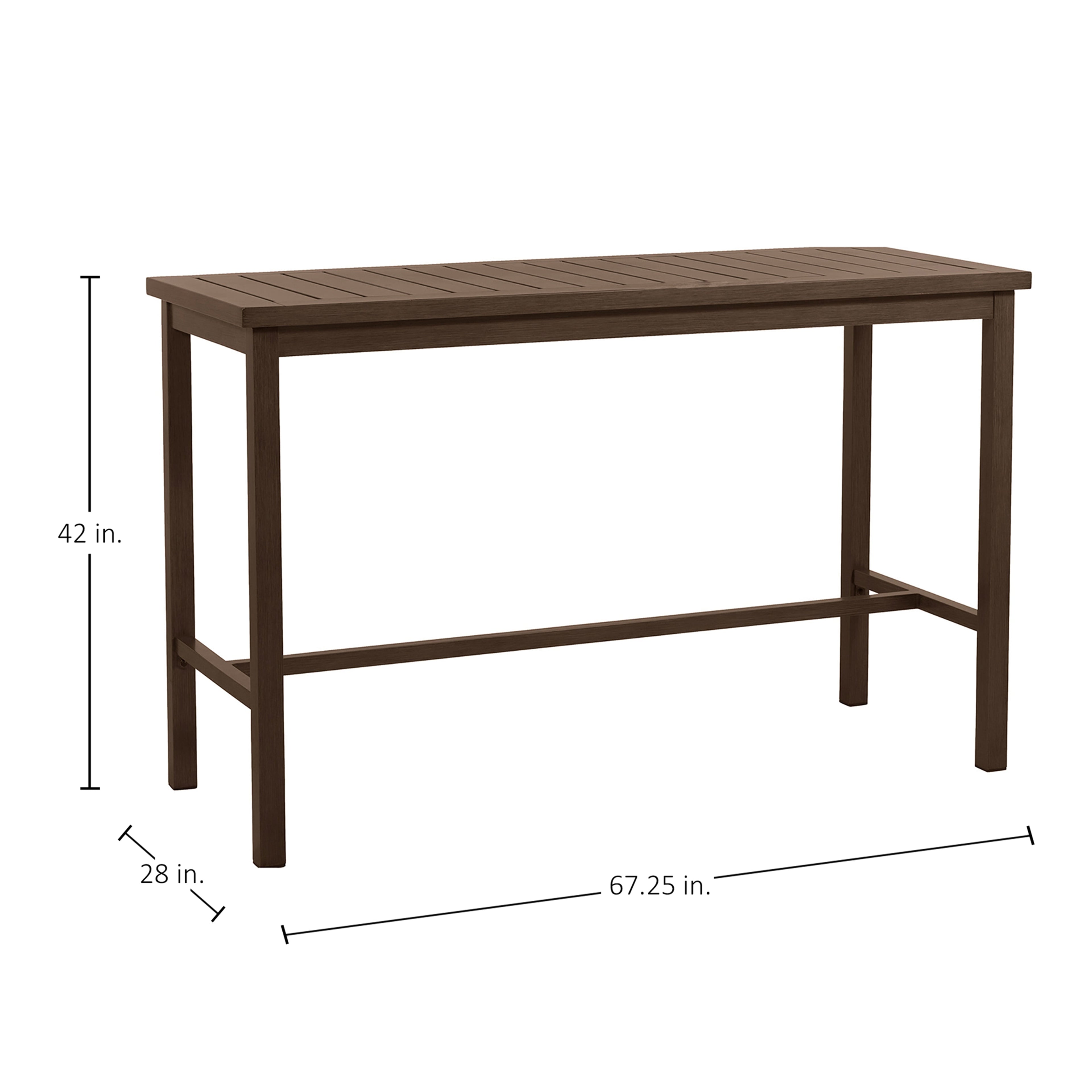 Club Aluminum 67"x 28" Rectangle Outdoor Bar Table