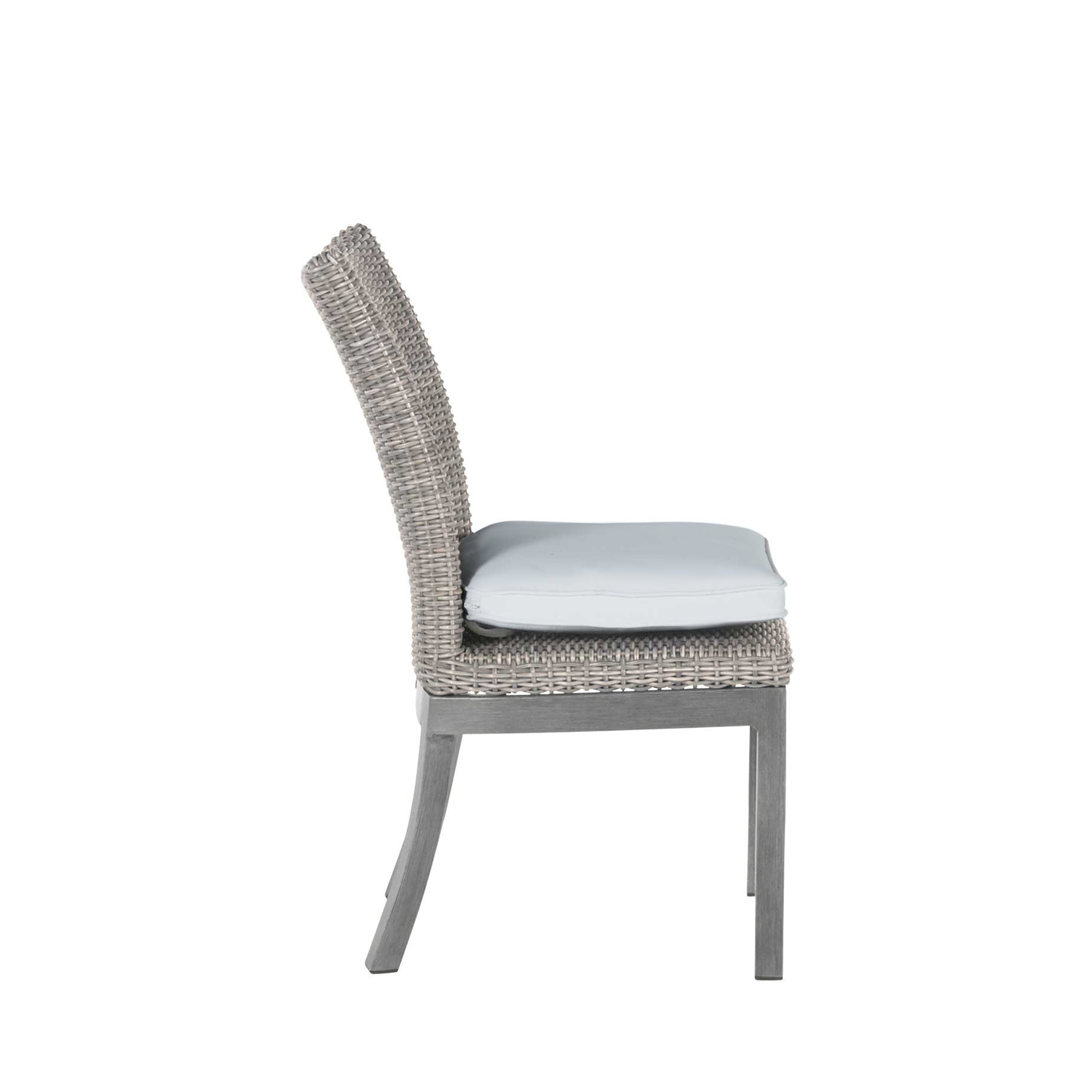 Rustic Woven Resin Wicker Outdoor Side Chair