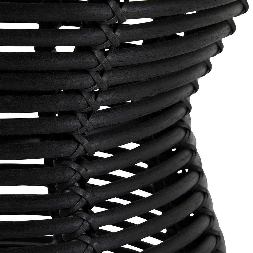 Harris Wicker 22" Round Outdoor Pedestal End Table
