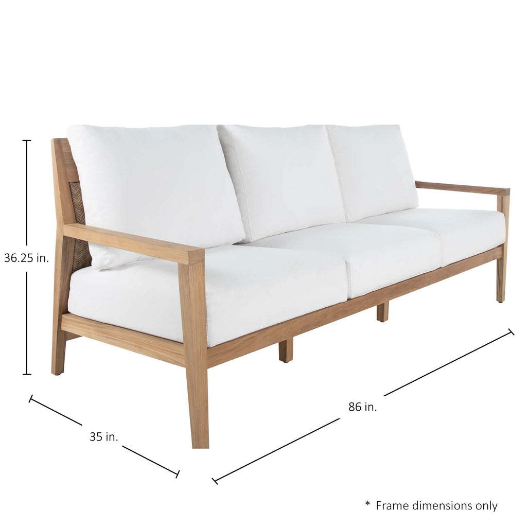 Savannah Teak Wicker Outdoor Sofa