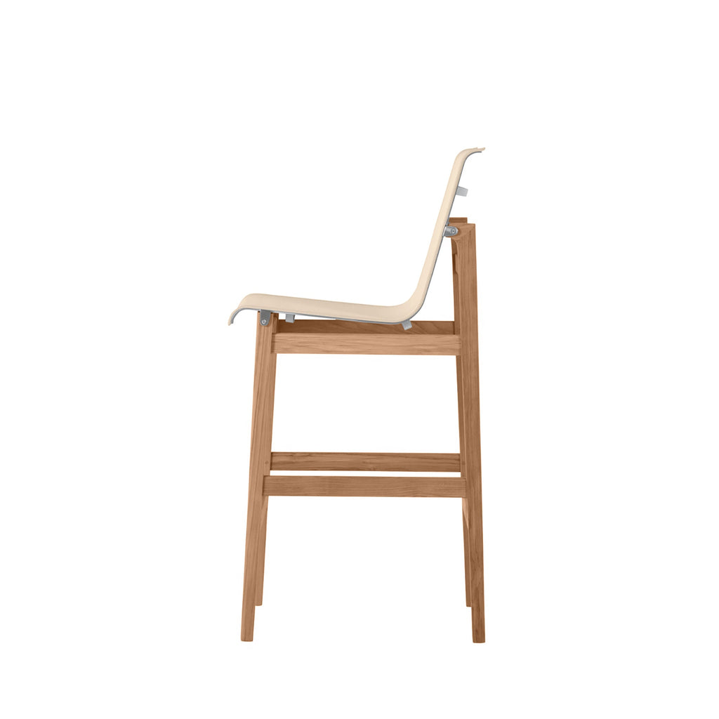 Coast Teak Sling Outdoor Bar Stool