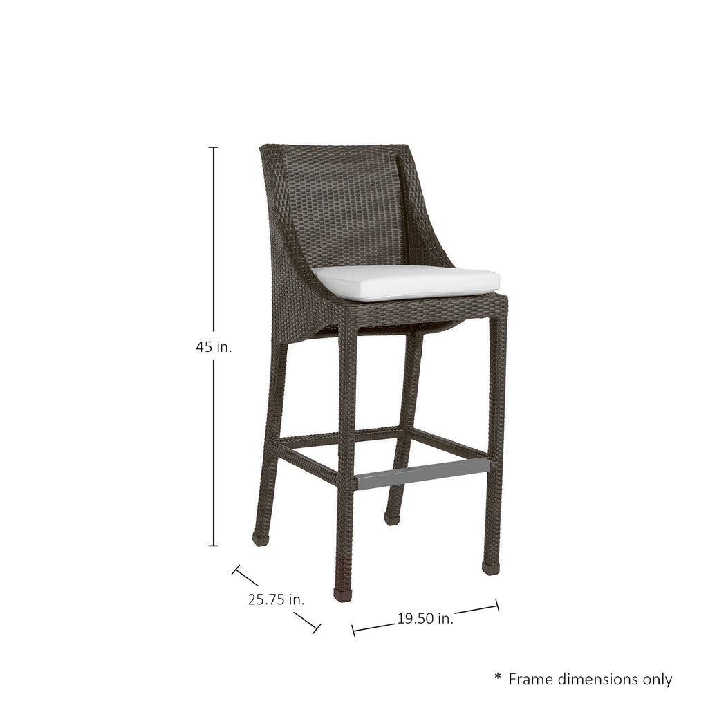 Athena Woven Resin Wicker Outdoor Bar Stool