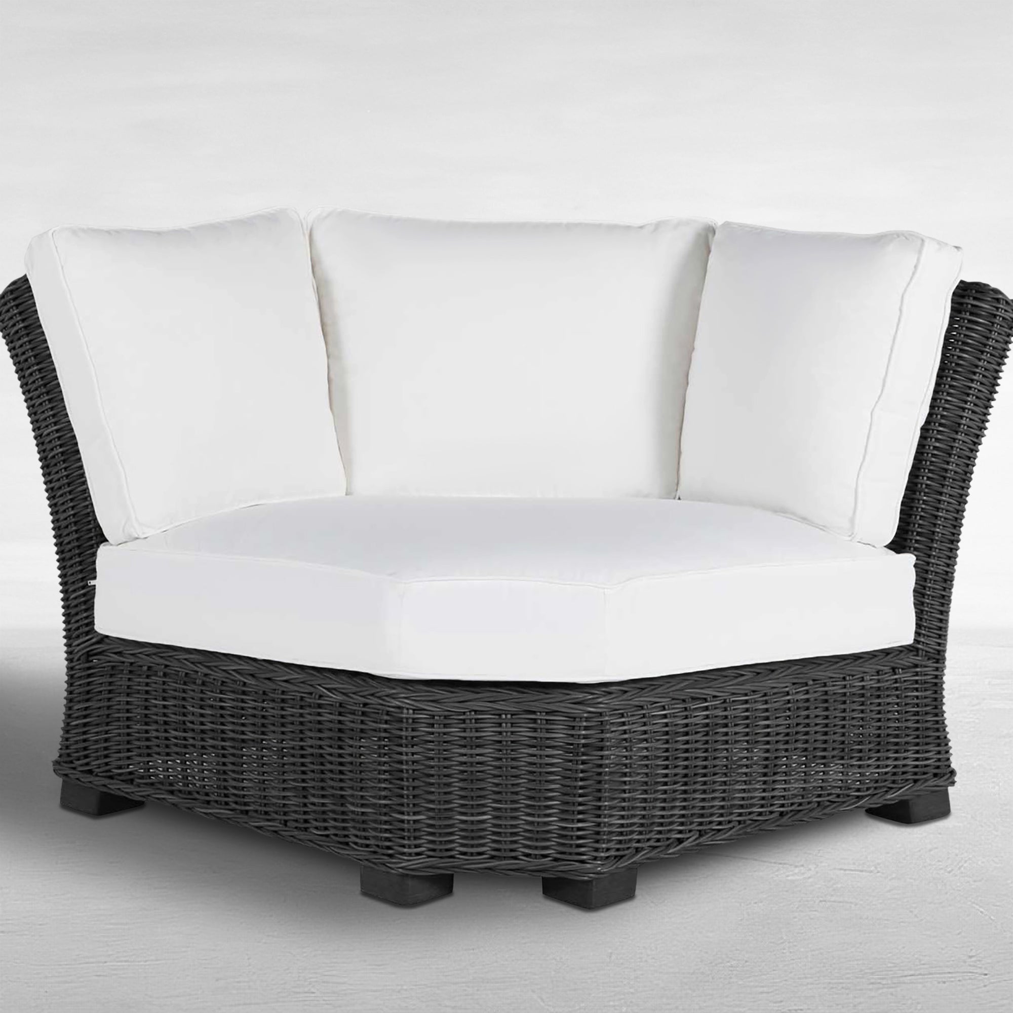 Rustic Resin Wicker Outdoor Corner Sectional Sofa