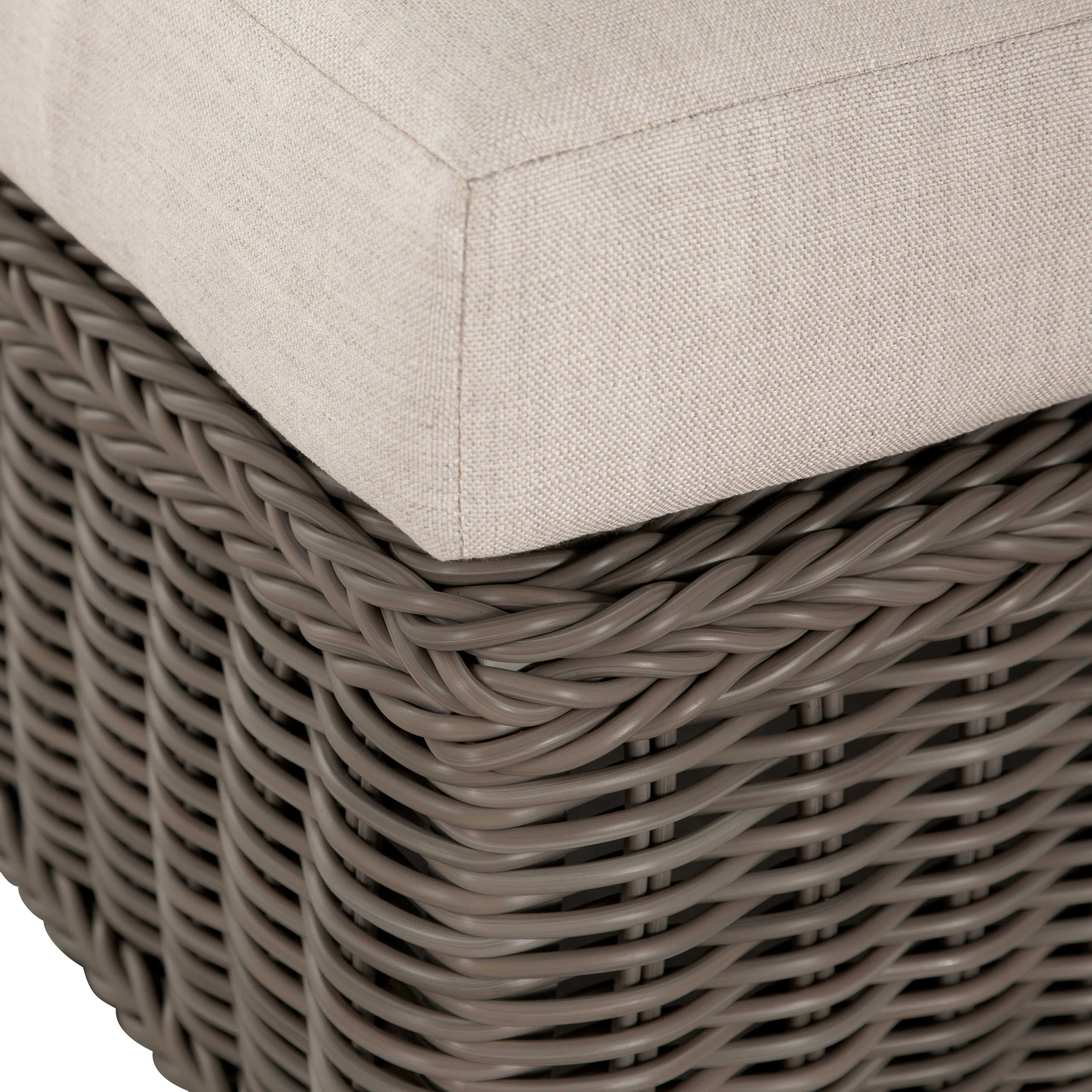 Rustic N-Dura Resin Wicker Outdoor Woven Ottoman