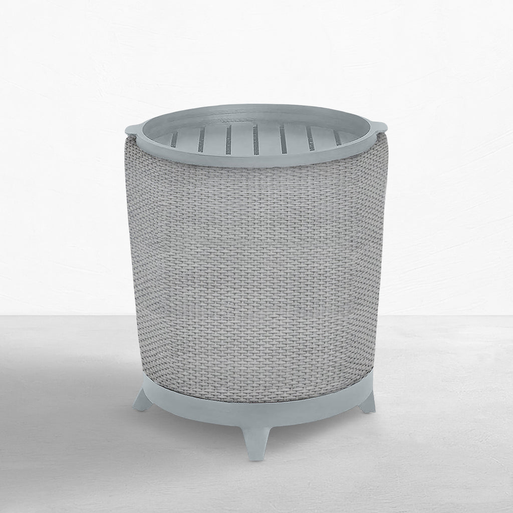 Halo Wicker 22" Round Outdoor Pedestal End Table