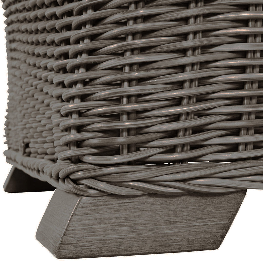 Rustic Resin Wicker Outdoor RAF Sectional Sofa