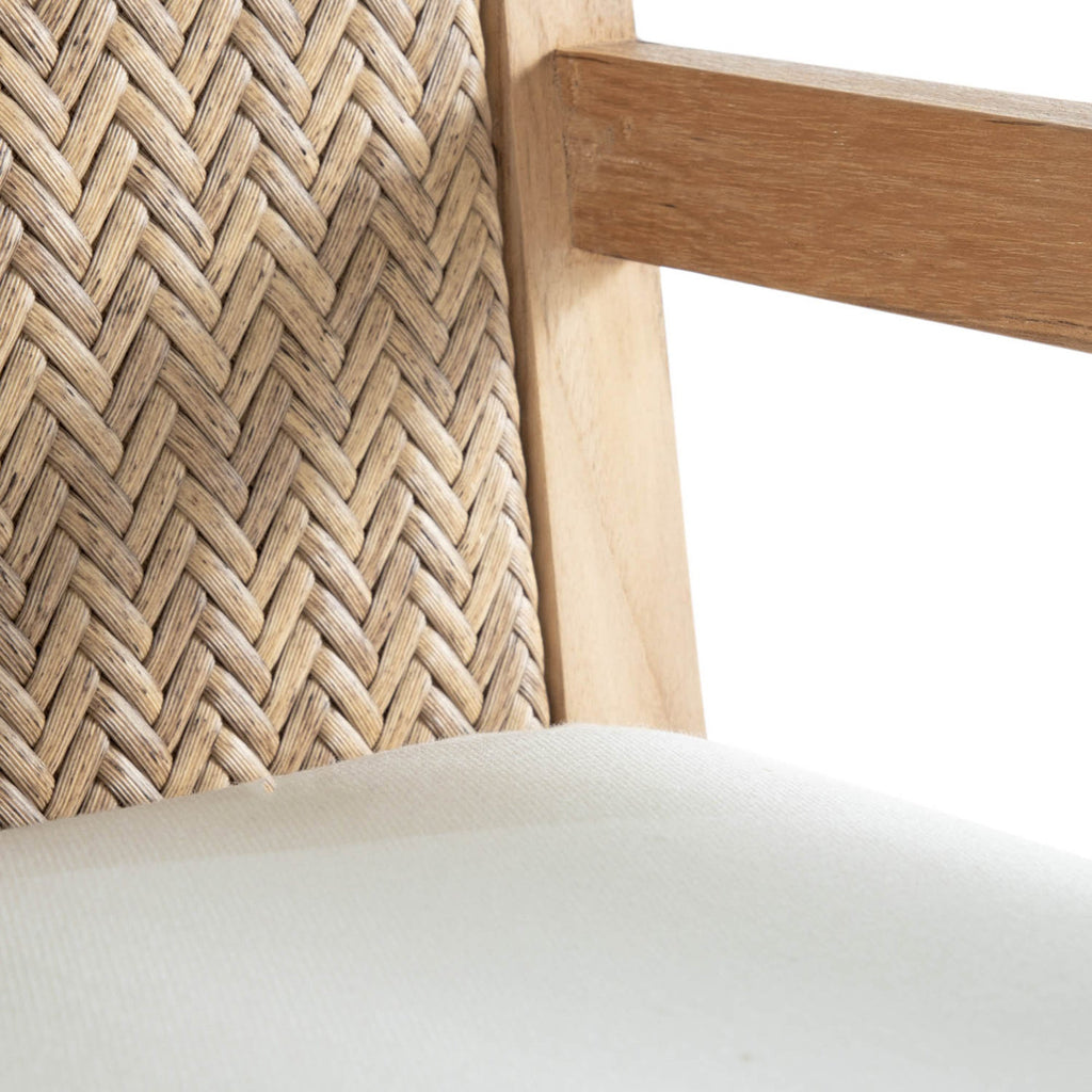 Savannah Resin Wicker Outdoor Teak Arm Chair