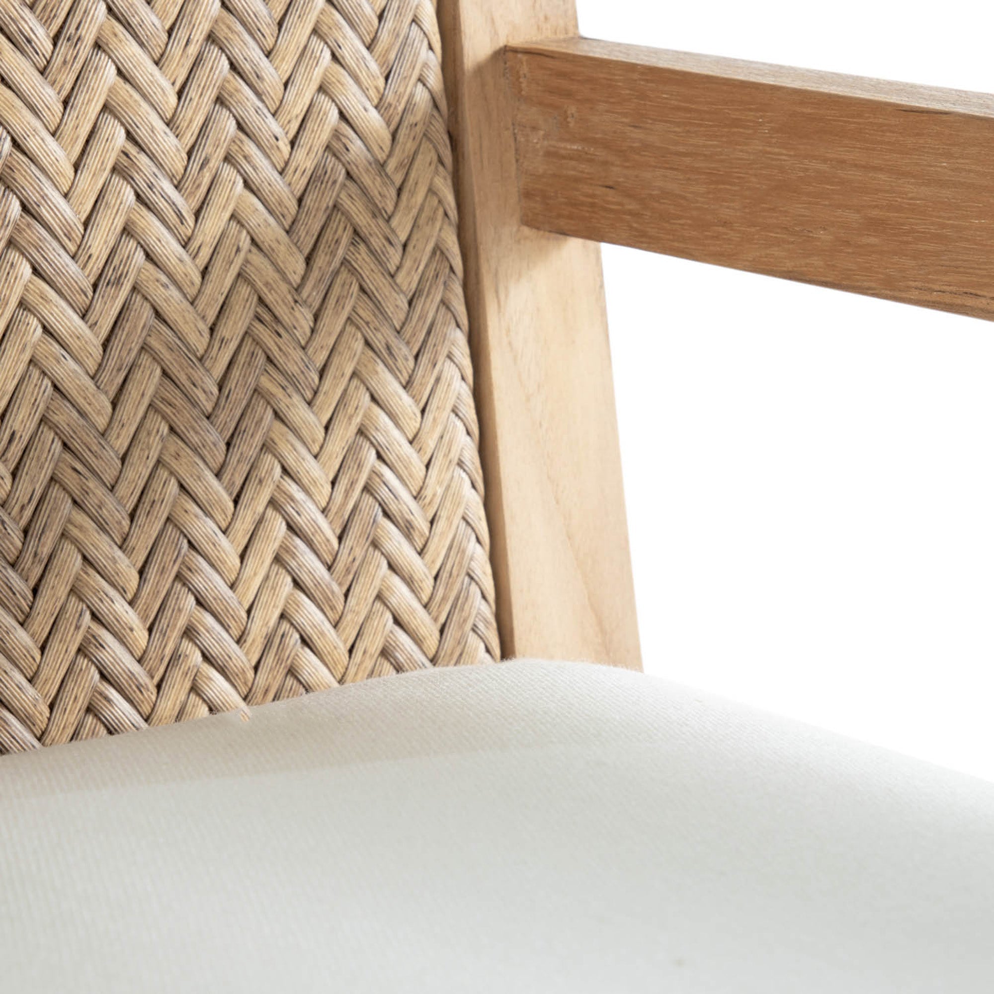 Savannah Resin Wicker Outdoor Teak Arm Chair