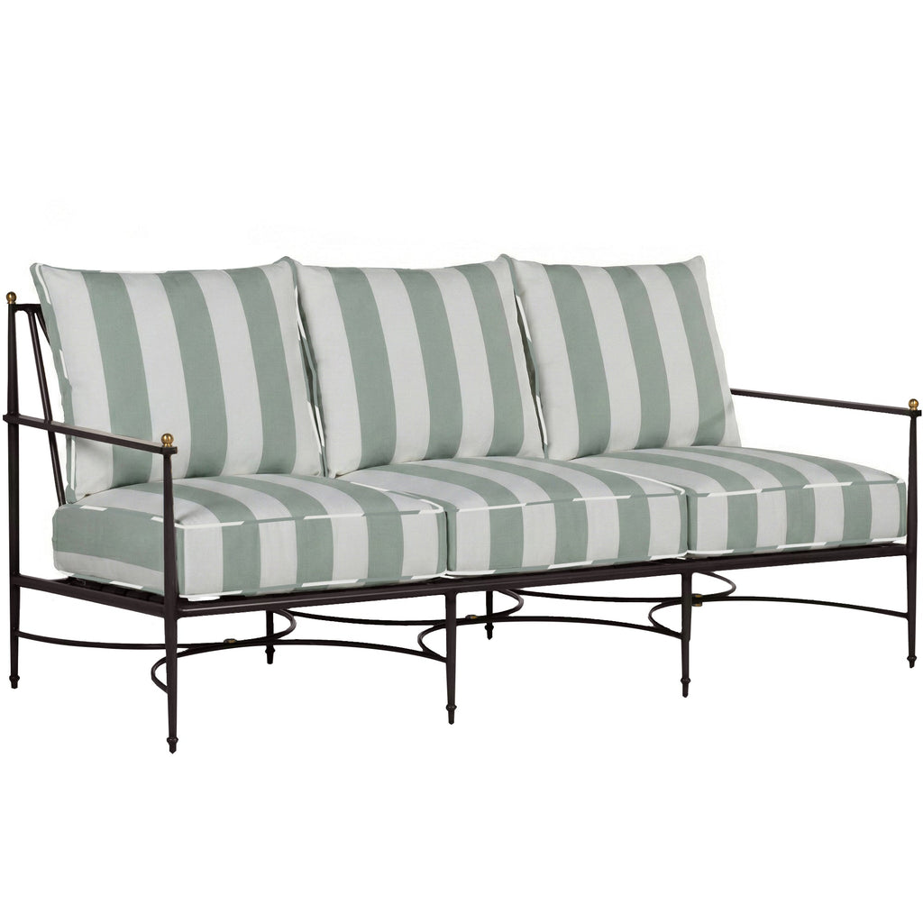 QS Roma Sofa, Slate Gray-Cabana Stripe Mist