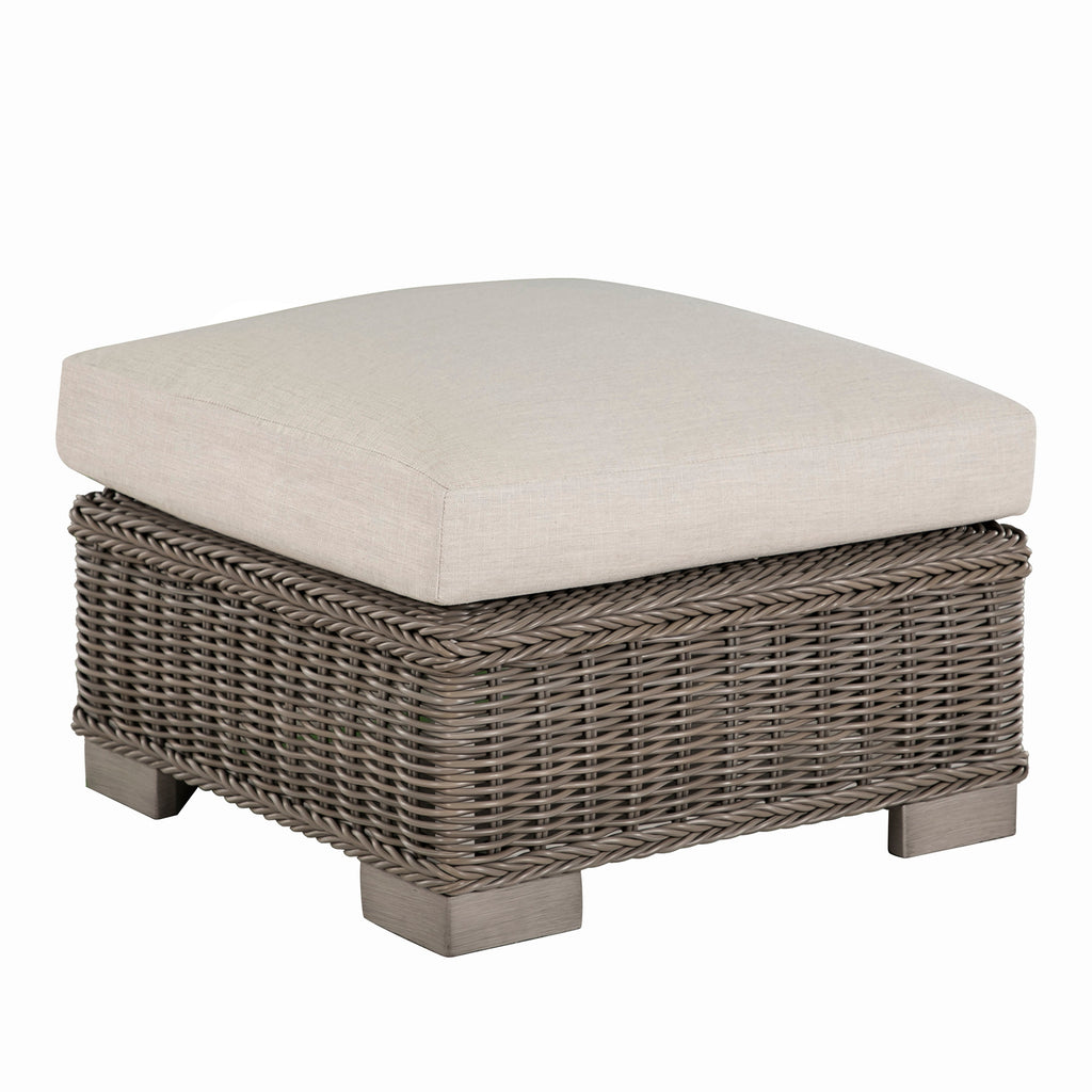 Rustic N-Dura Resin Wicker Outdoor Woven Ottoman