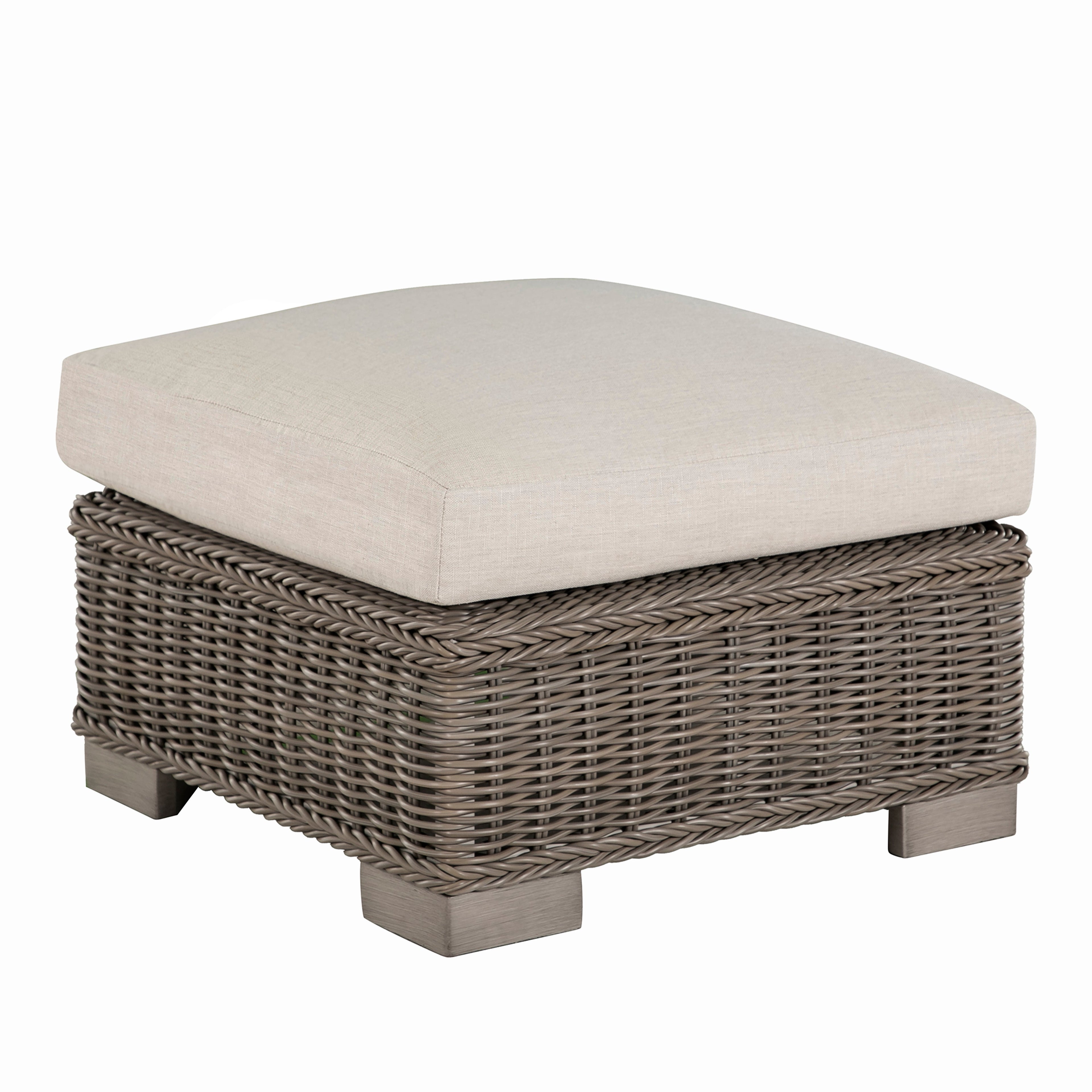 Rustic N-Dura Resin Wicker Outdoor Woven Ottoman