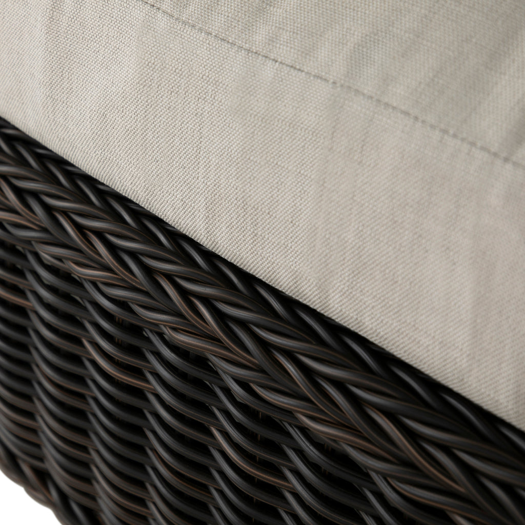 Rustic Wicker Outdoor Armless Chaise Lounge