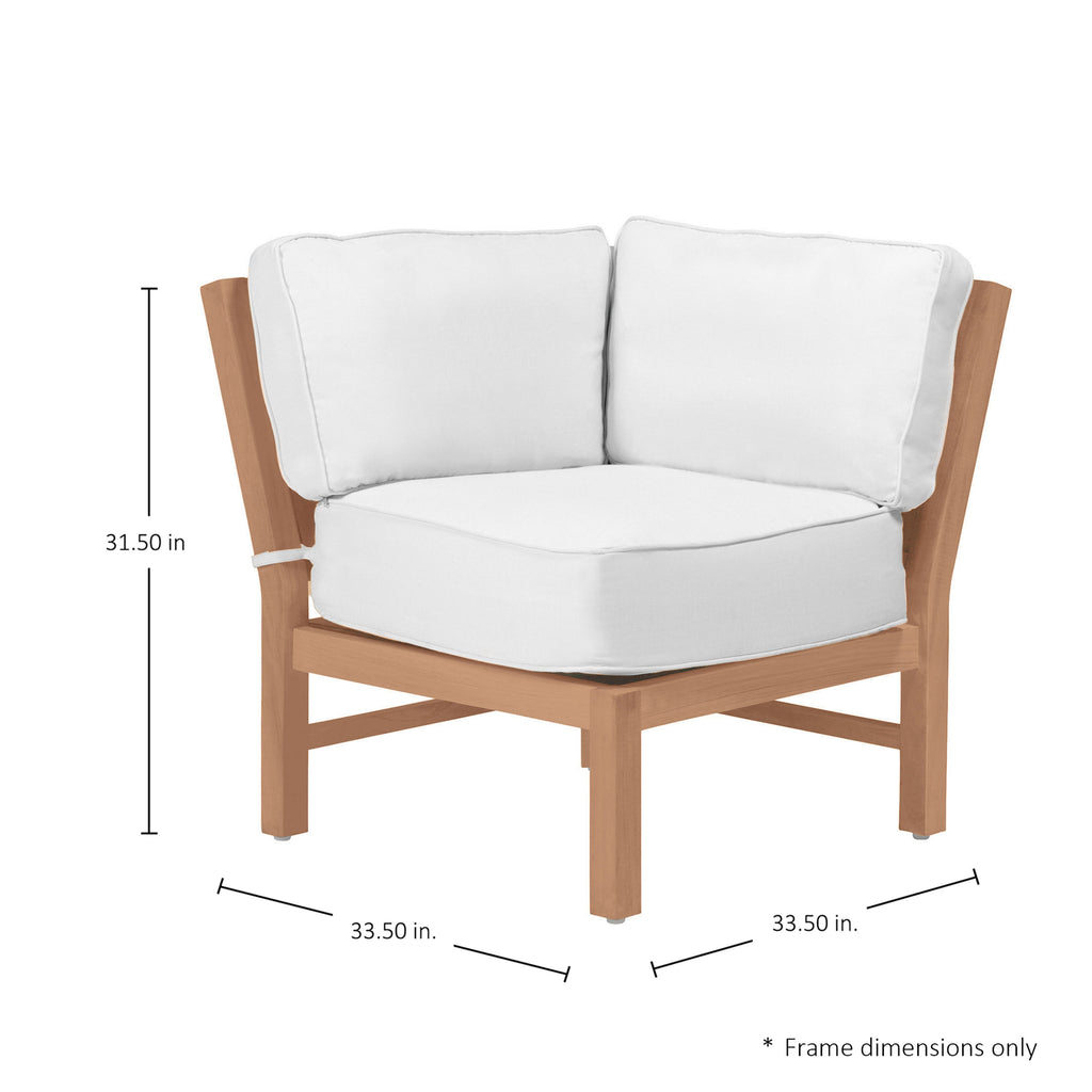 Club Teak Outdoor Sectional Corner Chair