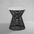 Harris Wicker 22" Round Outdoor Pedestal End Table