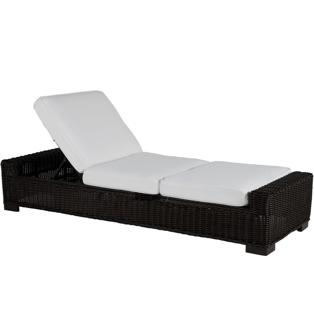 Rustic Wicker Outdoor Armless Chaise Lounge