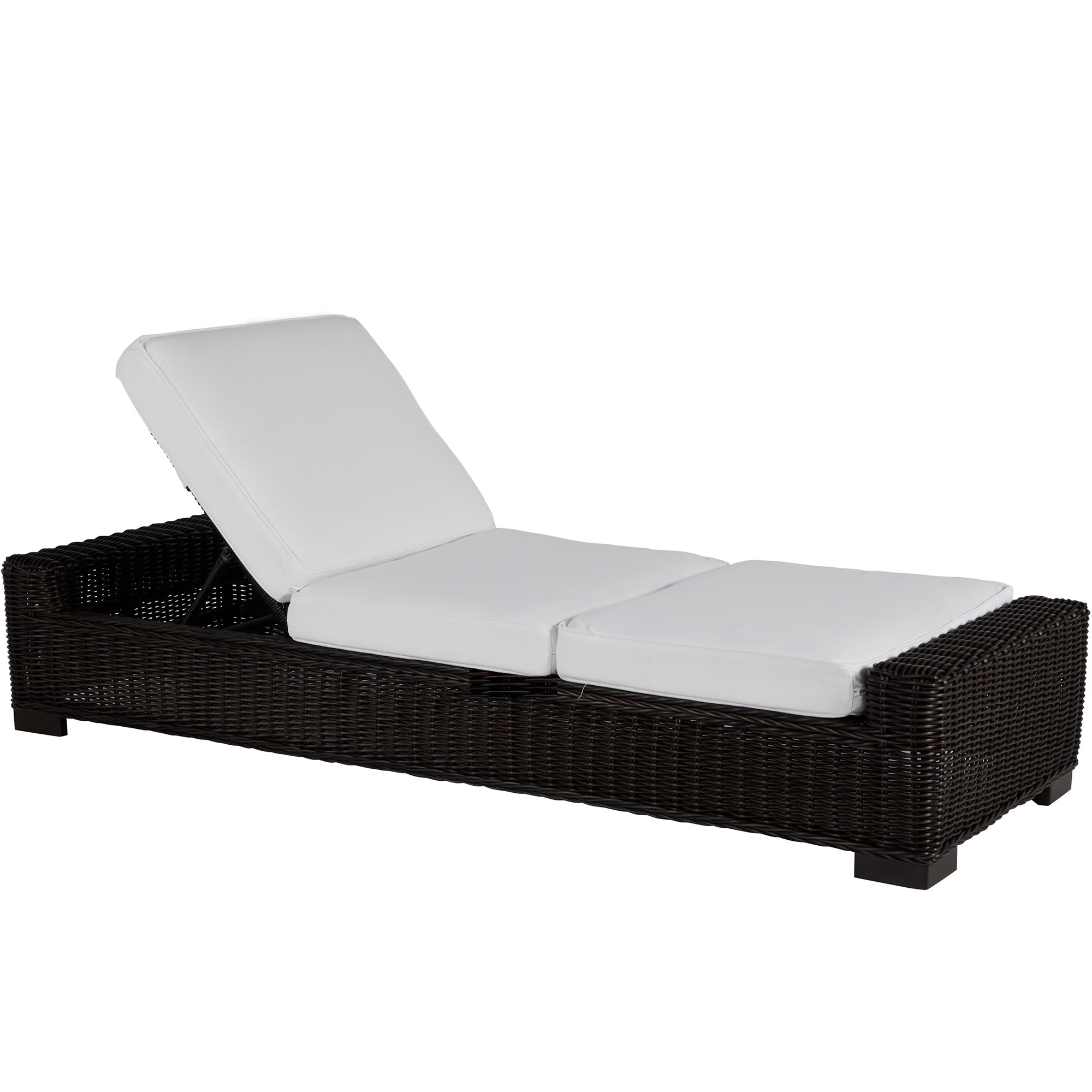 Rustic Wicker Outdoor Armless Chaise Lounge