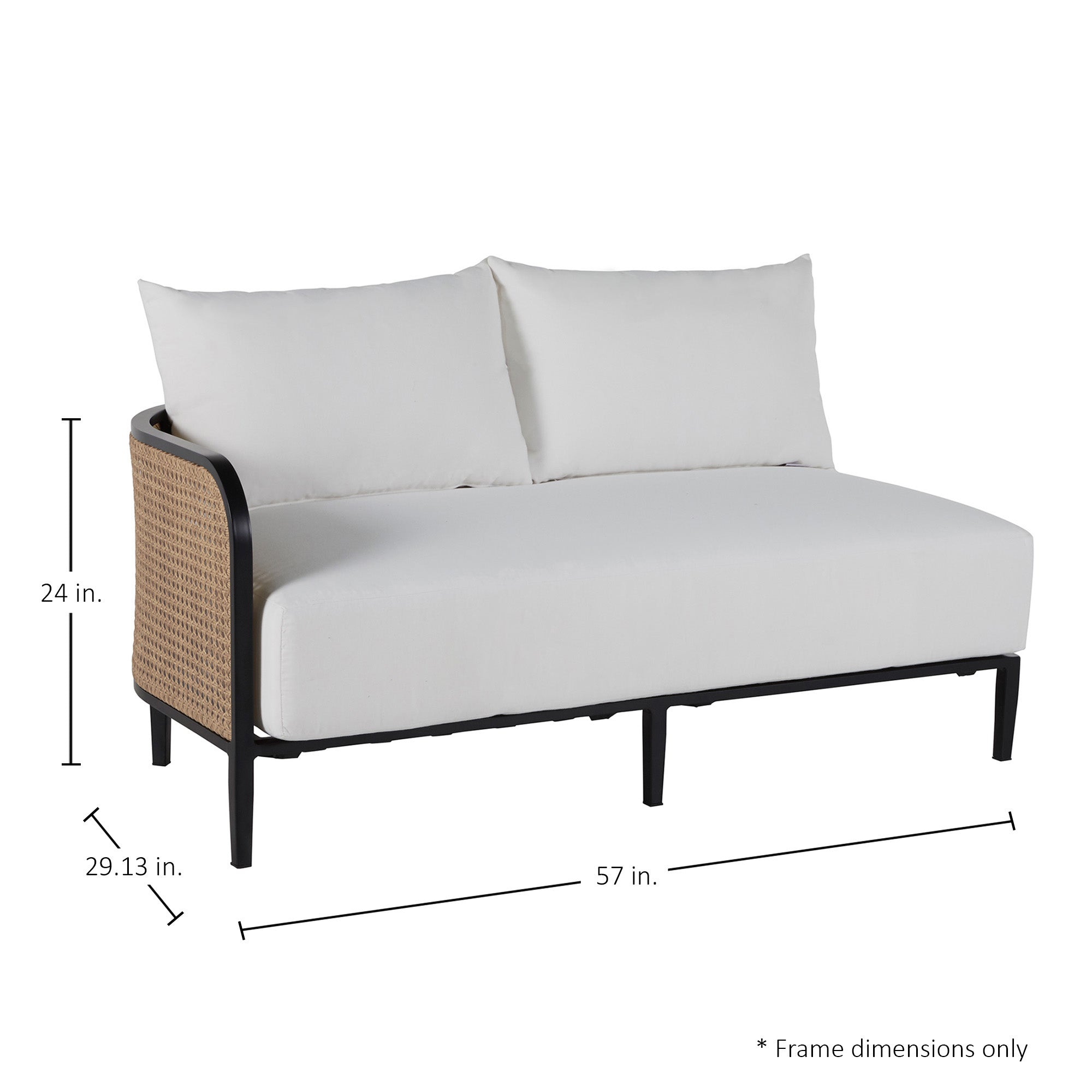 Havana Resin Wicker Outdoor Left Arm Facing Sofa