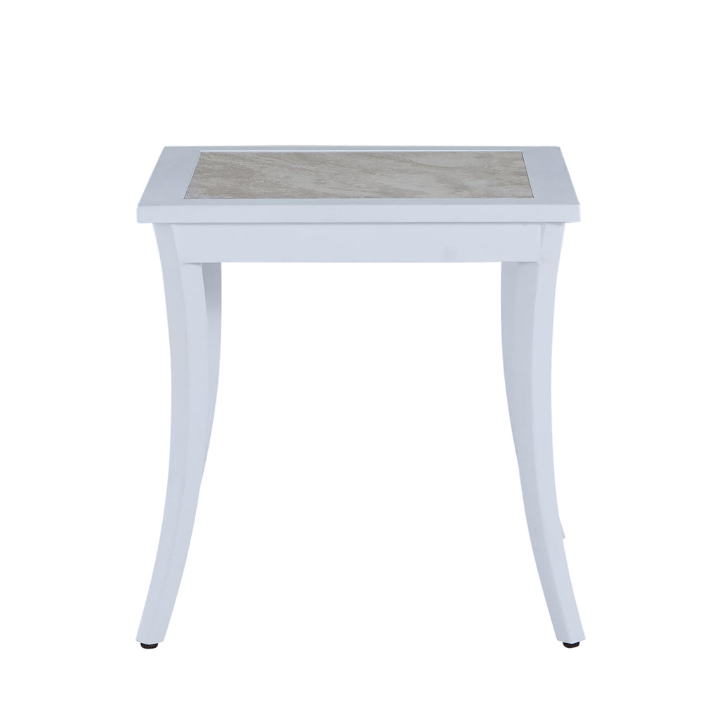 Bermuda Aluminum with Porcelain Top End Table