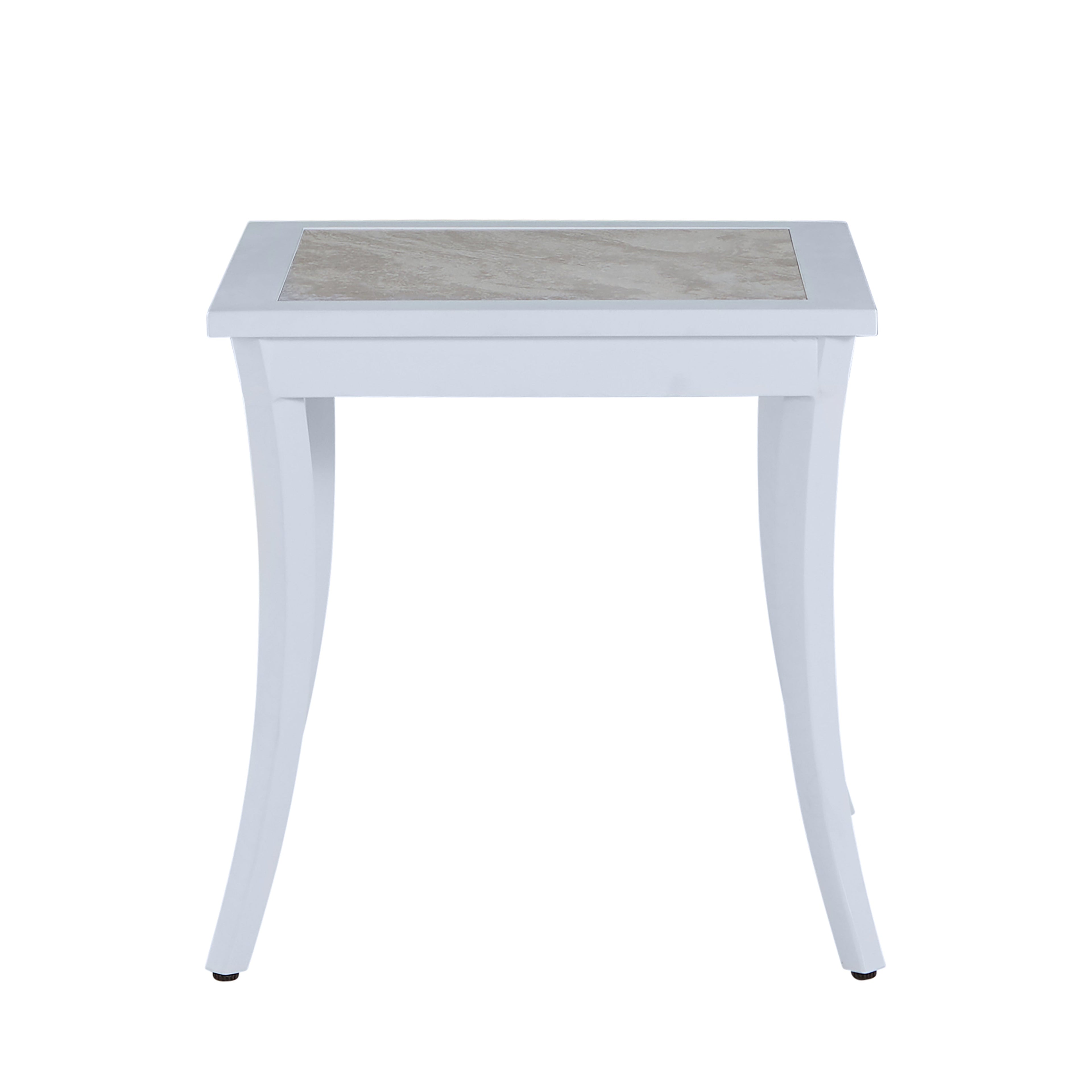 Bermuda Aluminum with Porcelain Top End Table