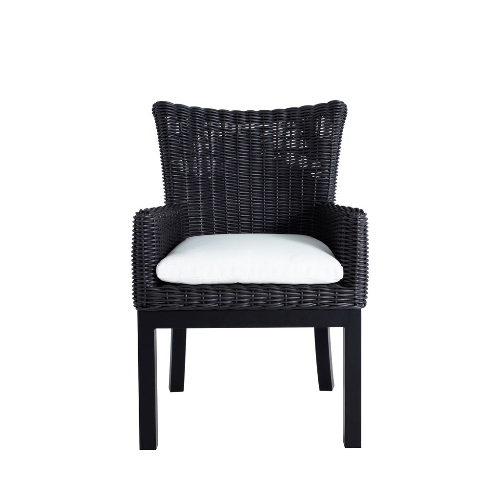 Montecito Woven Wicker Outdoor Dining Arm Chair