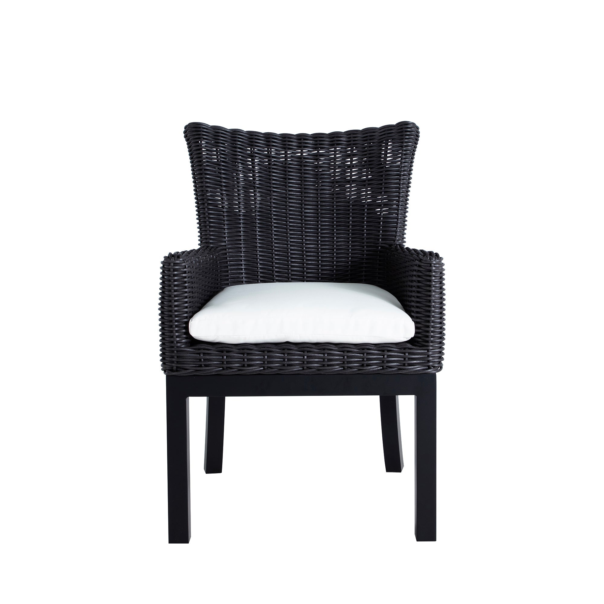 Montecito Woven Wicker Outdoor Dining Arm Chair