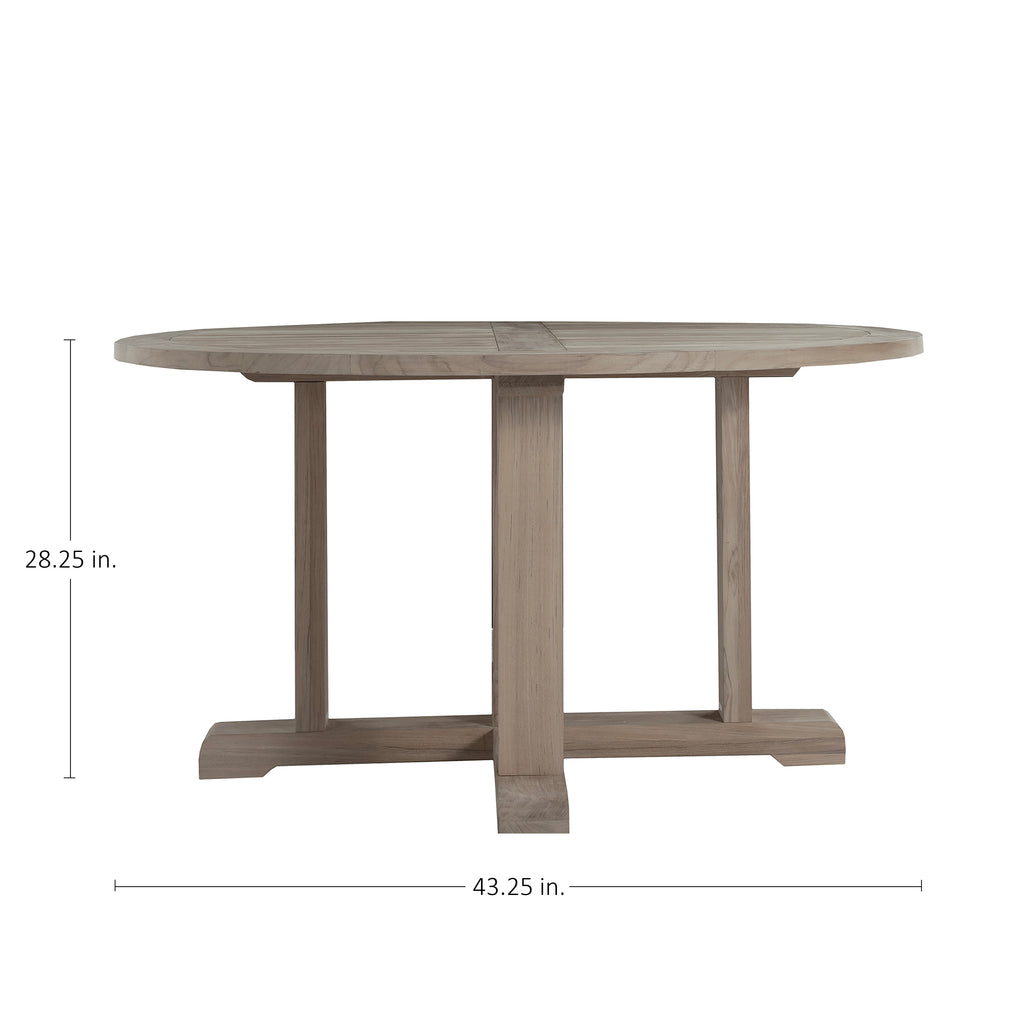 Club Teak 43" Round Outdoor Pedestal Dining Table