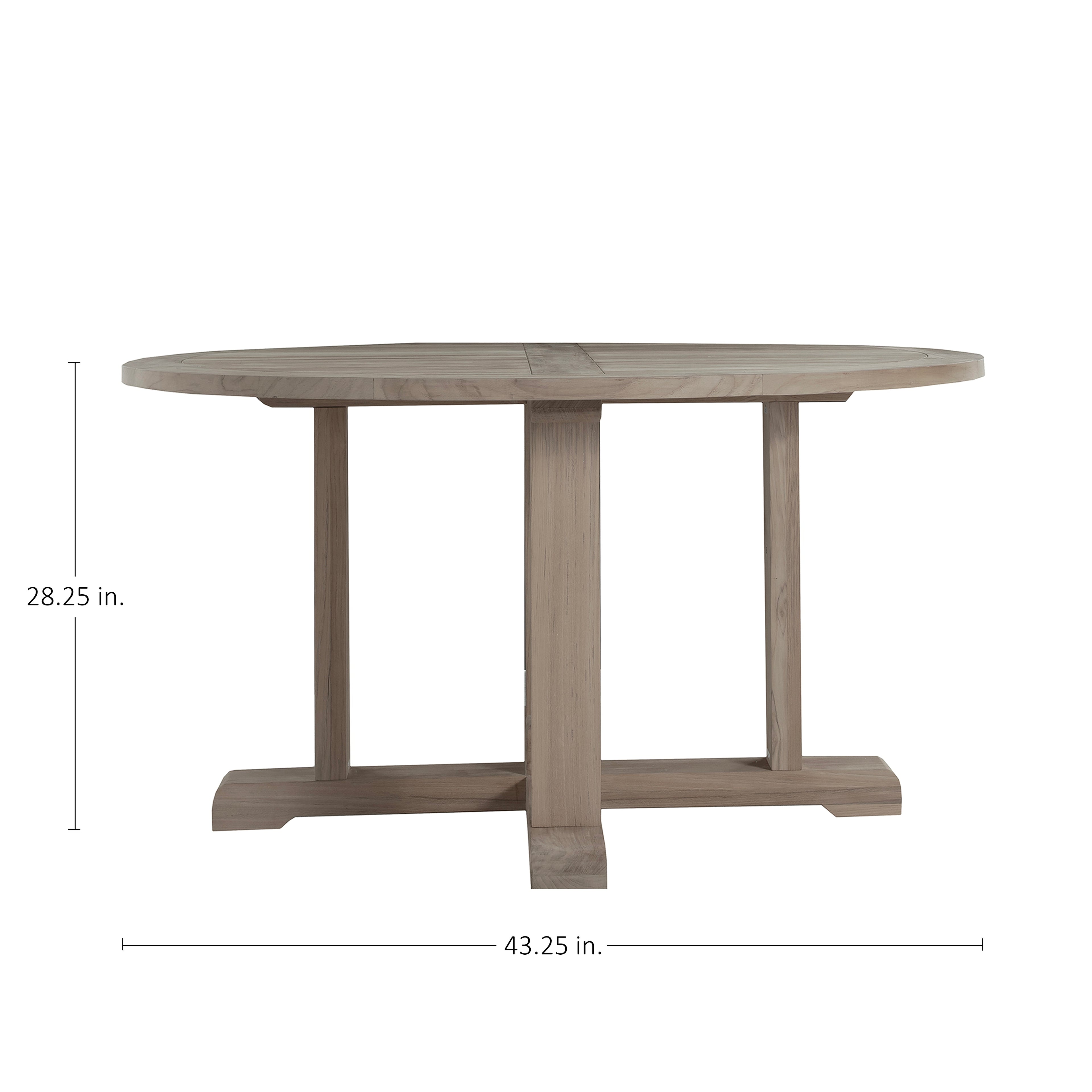 Club Teak 43" Round Outdoor Pedestal Dining Table