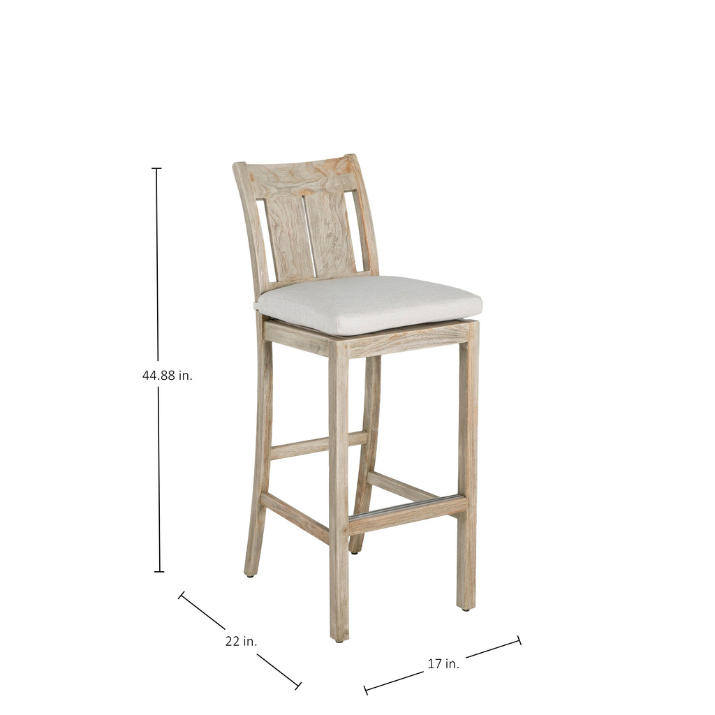 Croquet Teak Outdoor Bar Stool