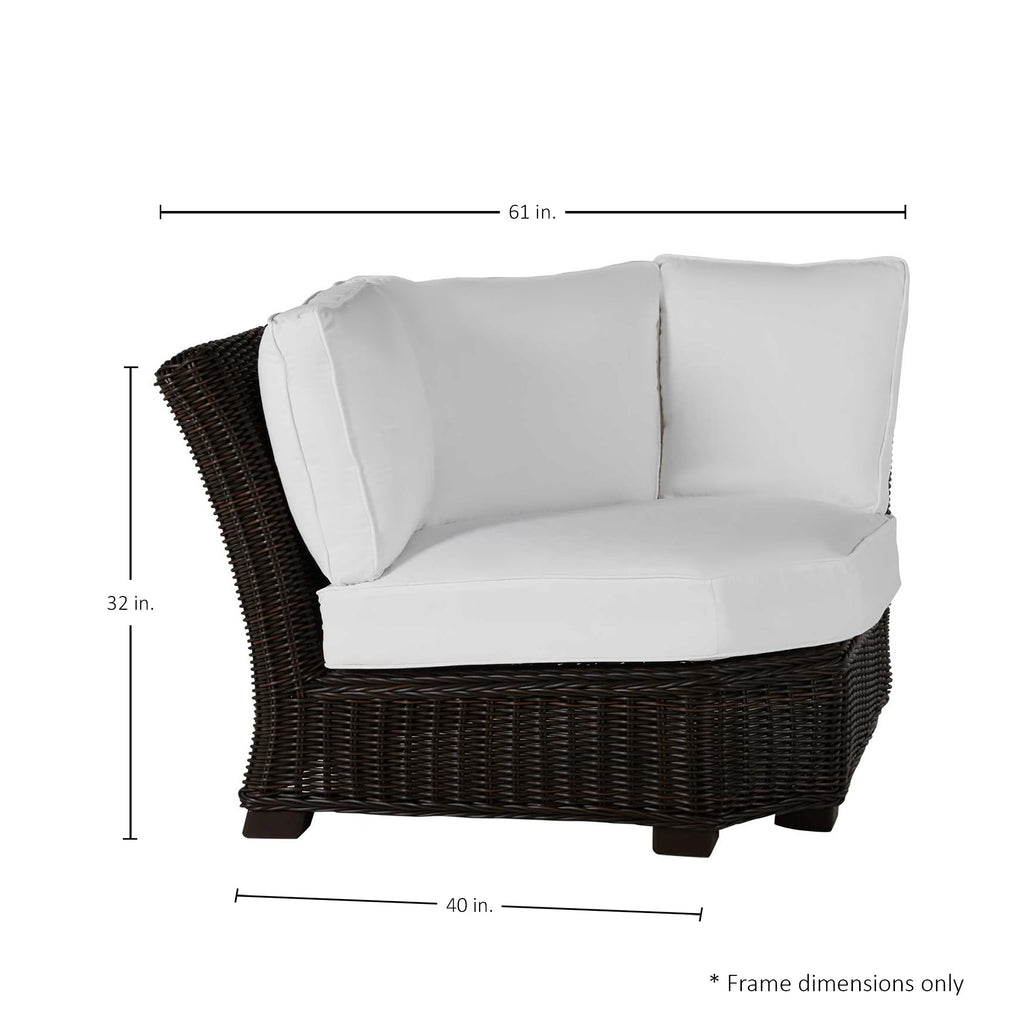 Rustic Resin Wicker Outdoor Corner Sectional Sofa