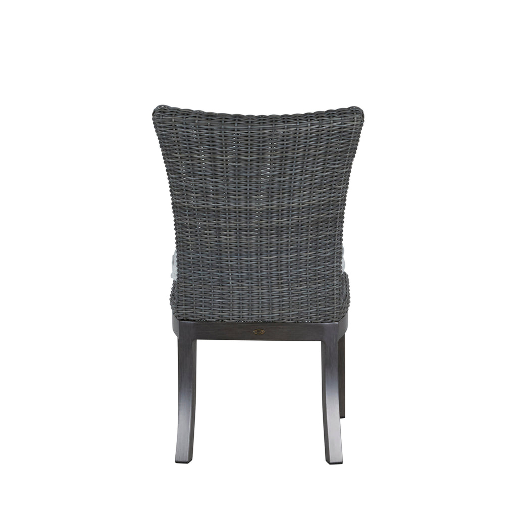 Rustic Woven Resin Wicker Outdoor Side Chair